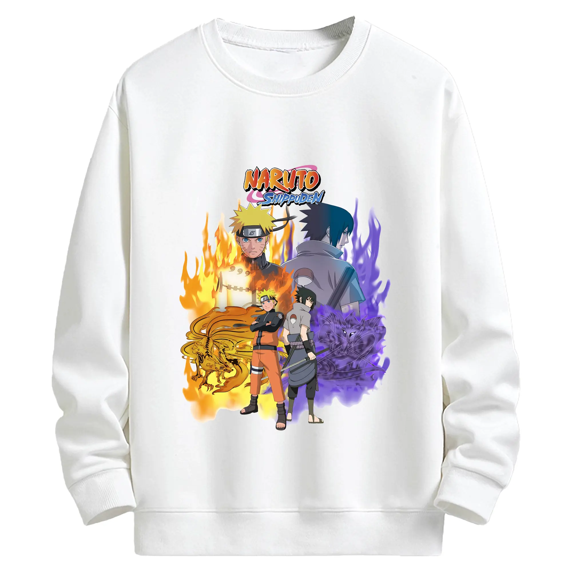 ナルト グッズ うずまき ナルト - キッズ クルーネックスウェットシャツ ・ フロントプリント ・ 綿80％ ポリエステル20％ ・ 快適 通学 スポーツ 日常使い お散歩用