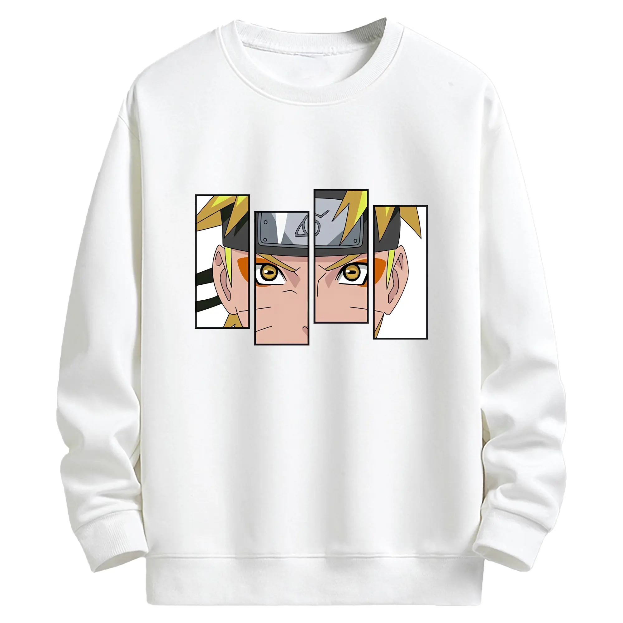 ナルト グッズ うずまき ナルト - キッズ クルーネックスウェットシャツ ・ フロントプリント ・ 綿80％ ポリエステル20％ ・ 快適 通学 スポーツ 日常使い お散歩用