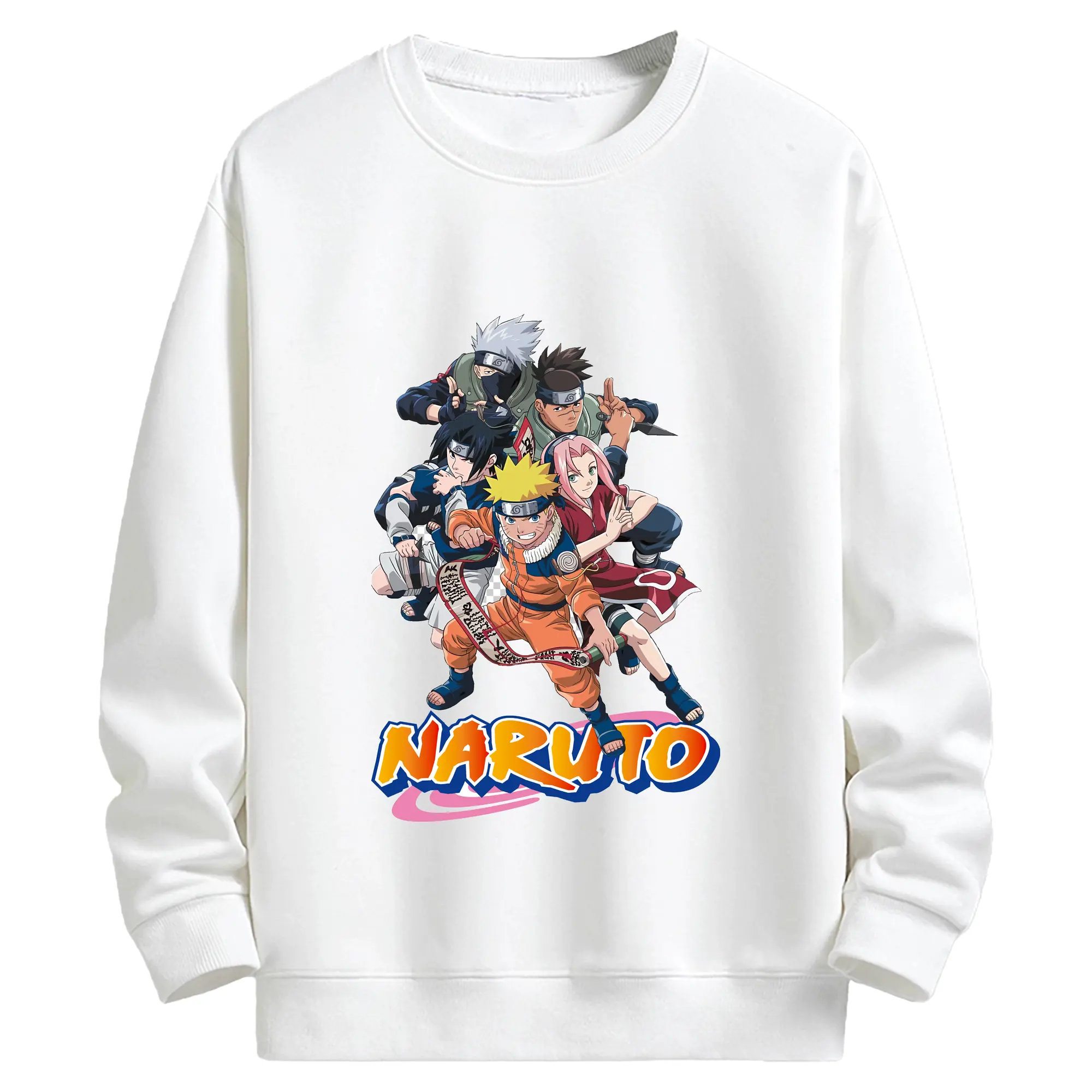 ナルト グッズ うずまき ナルト - キッズ クルーネックスウェットシャツ ・ フロントプリント ・ 綿80％ ポリエステル20％ ・ 快適 通学 スポーツ 日常使い お散歩用