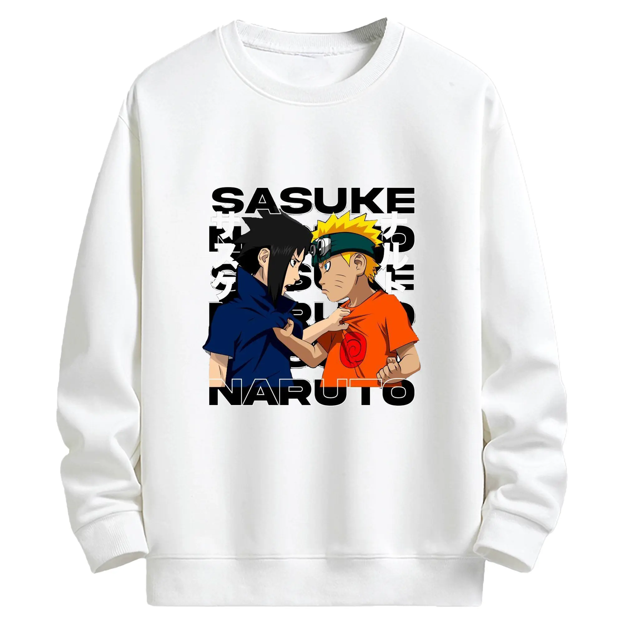 ナルト グッズ うずまき ナルト - キッズ クルーネックスウェットシャツ ・ フロントプリント ・ 綿80％ ポリエステル20％ ・ 快適 通学 スポーツ 日常使い お散歩用