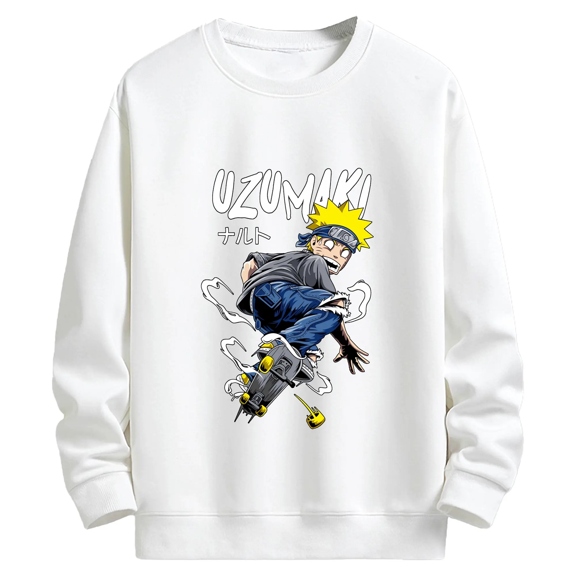 ナルト グッズ うずまき ナルト - キッズ クルーネックスウェットシャツ ・ フロントプリント ・ 綿80％ ポリエステル20％ ・ 快適 通学 スポーツ 日常使い お散歩用