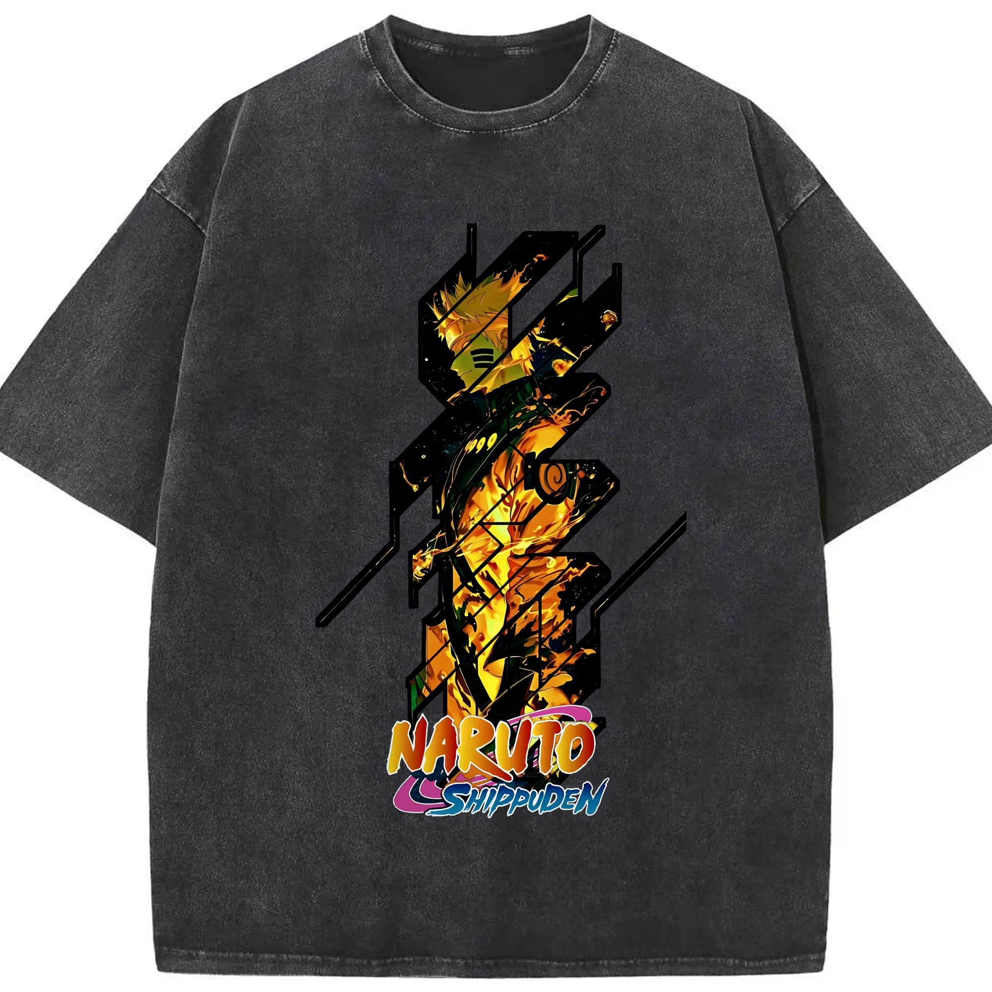 ナルト グッズ うずまき ナルト - 綿100％ ヴィンテージ風 半袖Tシャツ ・ フロントプリント ・ 柔らか肌触り ・ 通気性 快適 ・ スポーツ カジュアル 外出用