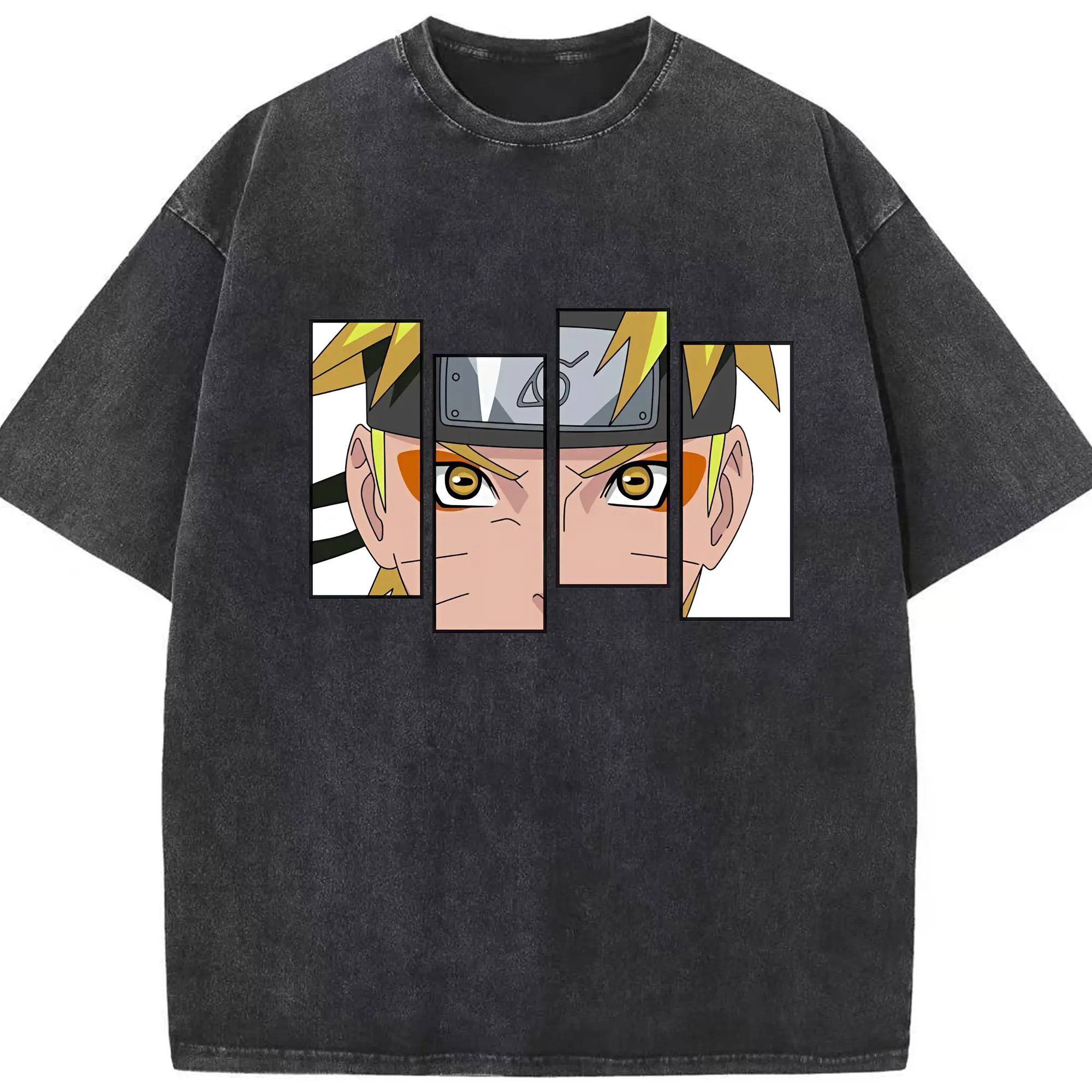 ナルト グッズ うずまき ナルト - 綿100％ ヴィンテージ風 半袖Tシャツ ・ フロントプリント ・ 柔らか肌触り ・ 通気性 快適 ・ スポーツ カジュアル 外出用