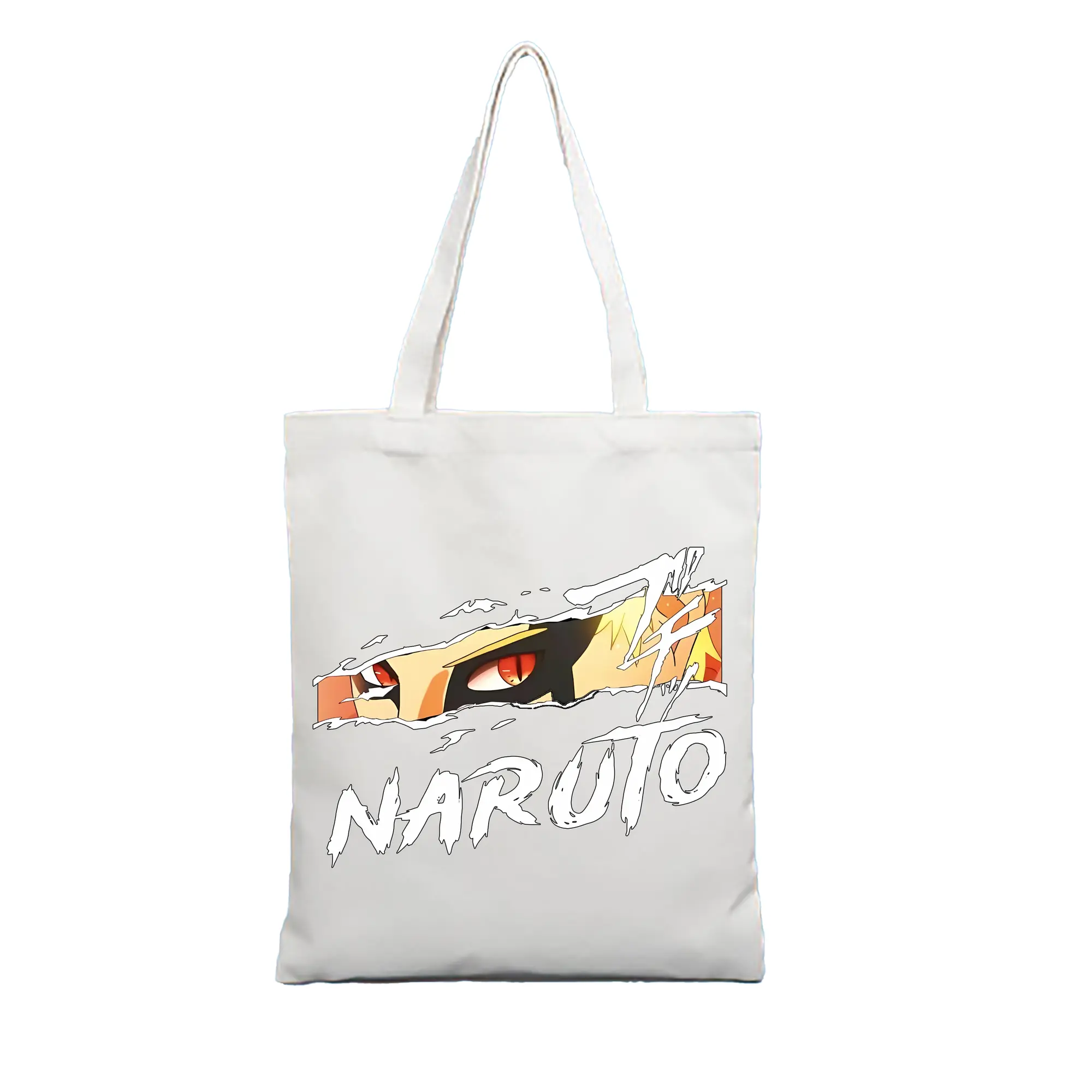 ナルト グッズ うずまき ナルト - 縦型キャンバス手提げバッグ（トートバッグ） ・ キャンバス素材 ・ ショッピング用 ・ 軽量 丈夫 お手入れ簡単