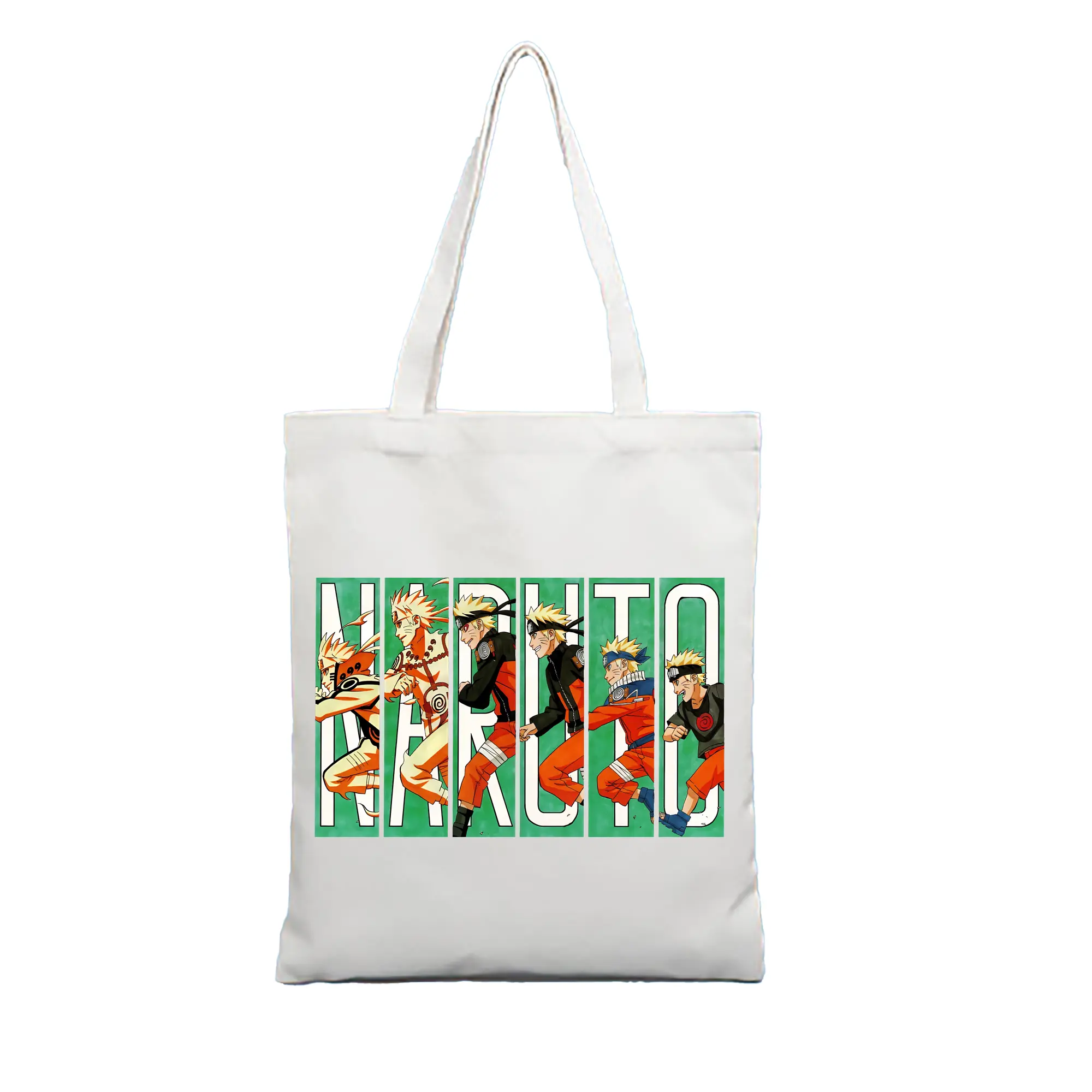 ナルト グッズ うずまき ナルト - 縦型キャンバス手提げバッグ（トートバッグ） ・ キャンバス素材 ・ ショッピング用 ・ 軽量 丈夫 お手入れ簡単