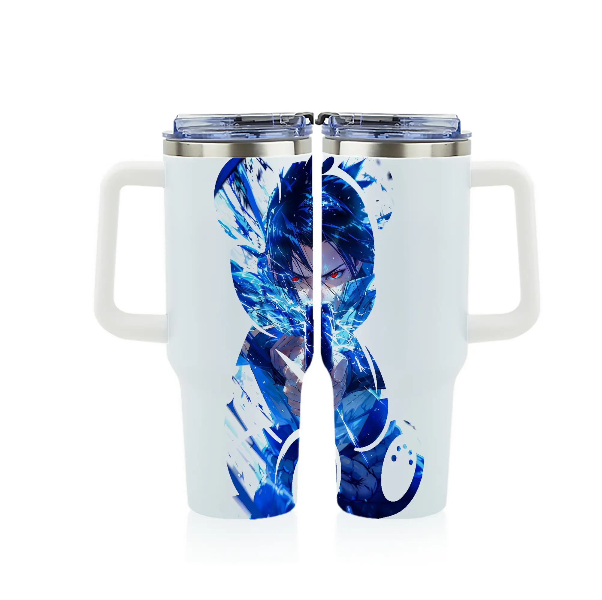 ナルト グッズ うちは サスケ - 1200mL フルプリント車用タンブラー ・ 304ステンレス 内側 ・ 201ステンレス 外側 ・ 保温 保冷 ・ 通勤 ドライブ アウトドア用