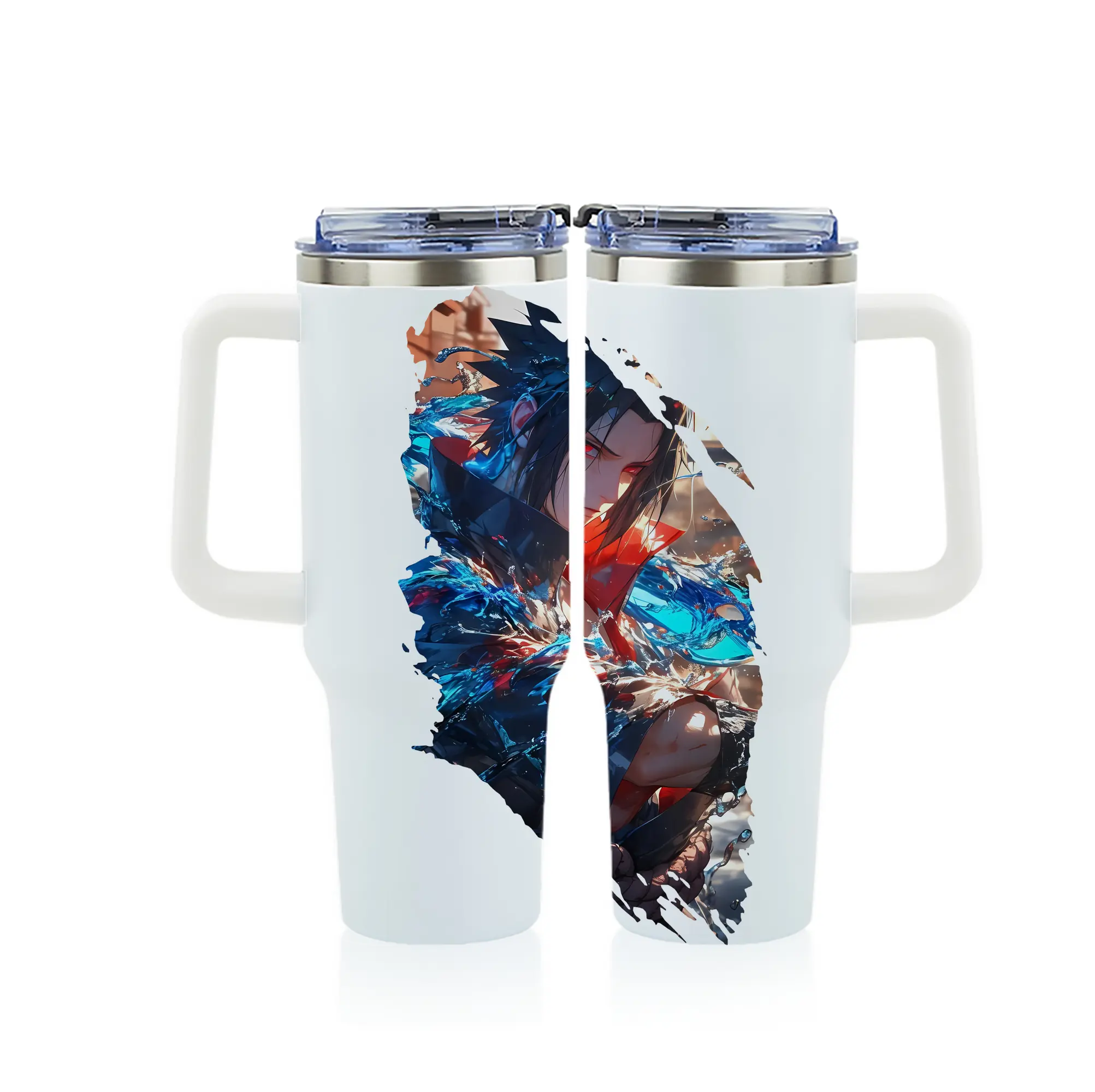 ナルト グッズ うちは サスケ - 1200mL フルプリント車用タンブラー ・ 304ステンレス 内側 ・ 201ステンレス 外側 ・ 保温 保冷 ・ 通勤 ドライブ アウトドア用