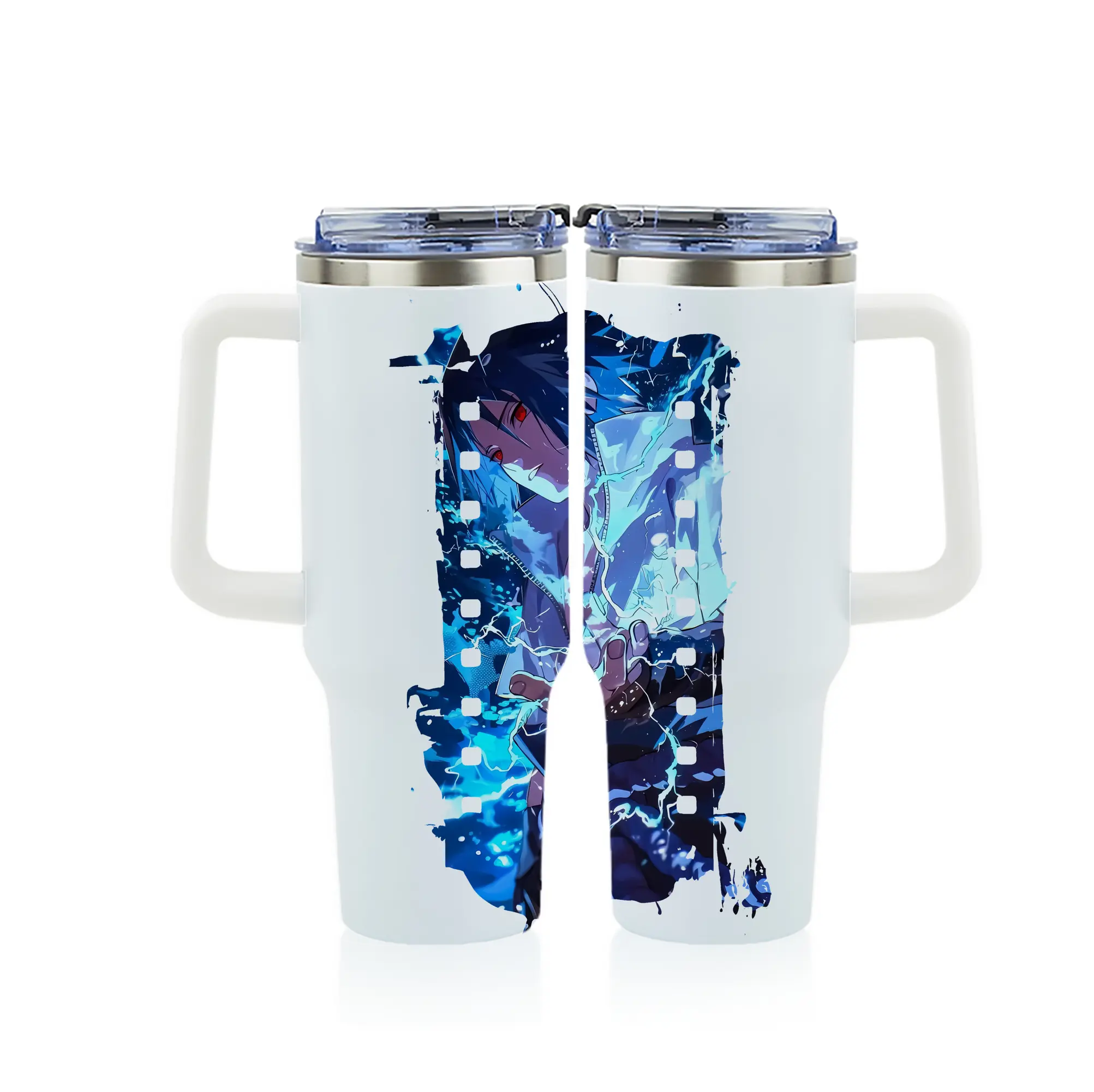 ナルト グッズ うちは サスケ - 1200mL フルプリント車用タンブラー ・ 304ステンレス 内側 ・ 201ステンレス 外側 ・ 保温 保冷 ・ 通勤 ドライブ アウトドア用