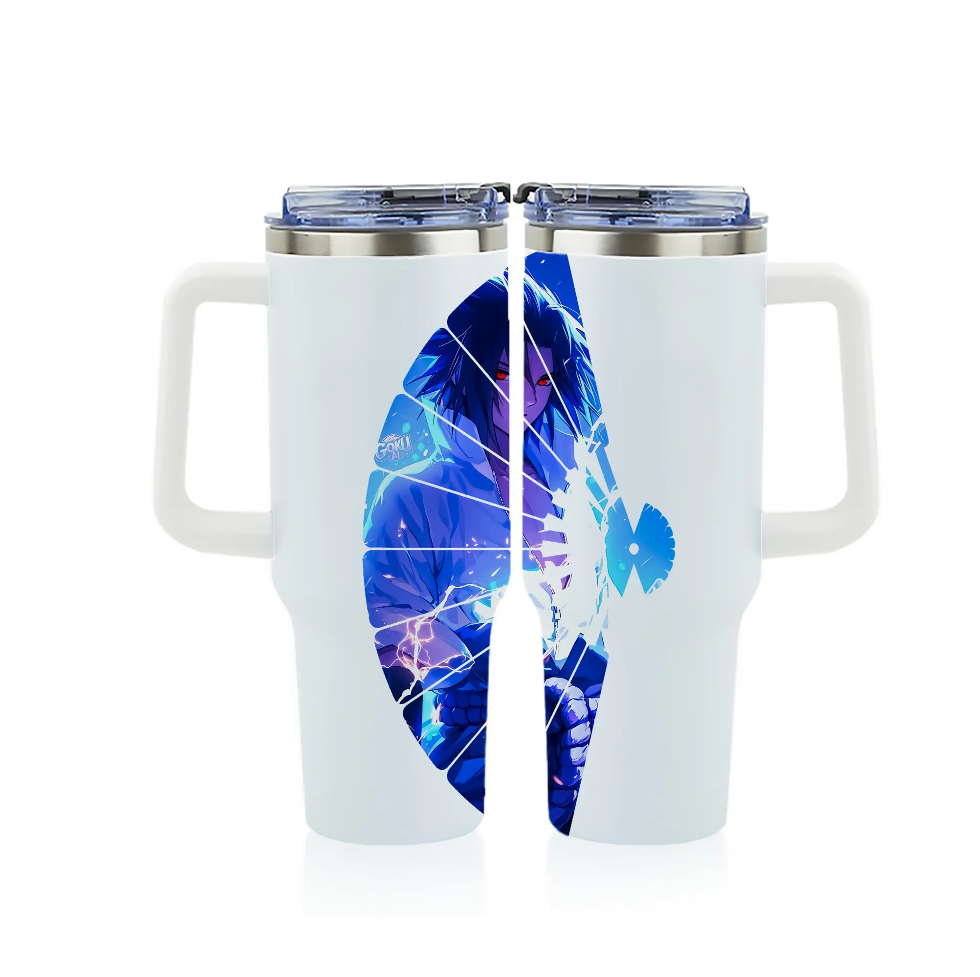 ナルト グッズ うちは サスケ - 1200mL フルプリント車用タンブラー ・ 304ステンレス 内側 ・ 201ステンレス 外側 ・ 保温 保冷 ・ 通勤 ドライブ アウトドア用