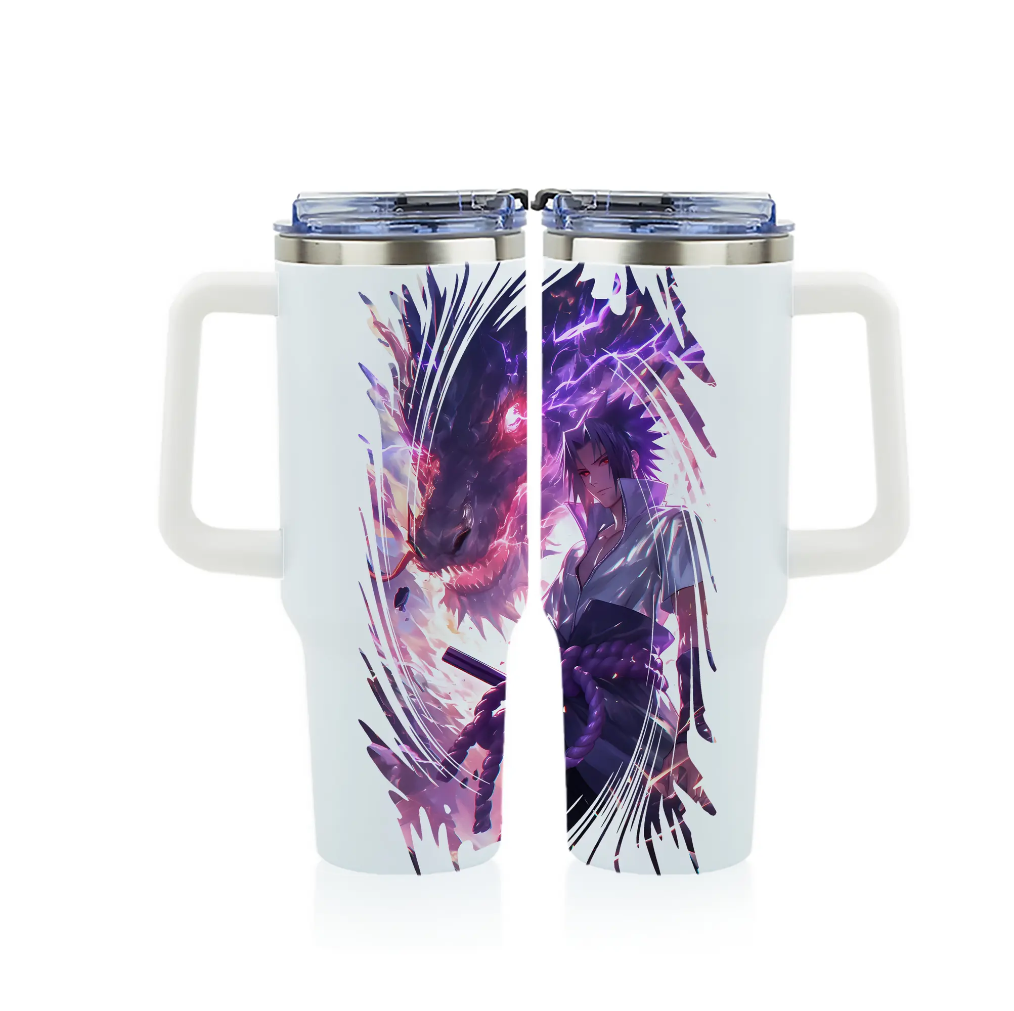 ナルト グッズ うちは サスケ - 1200mL フルプリント車用タンブラー ・ 304ステンレス 内側 ・ 201ステンレス 外側 ・ 保温 保冷 ・ 通勤 ドライブ アウトドア用