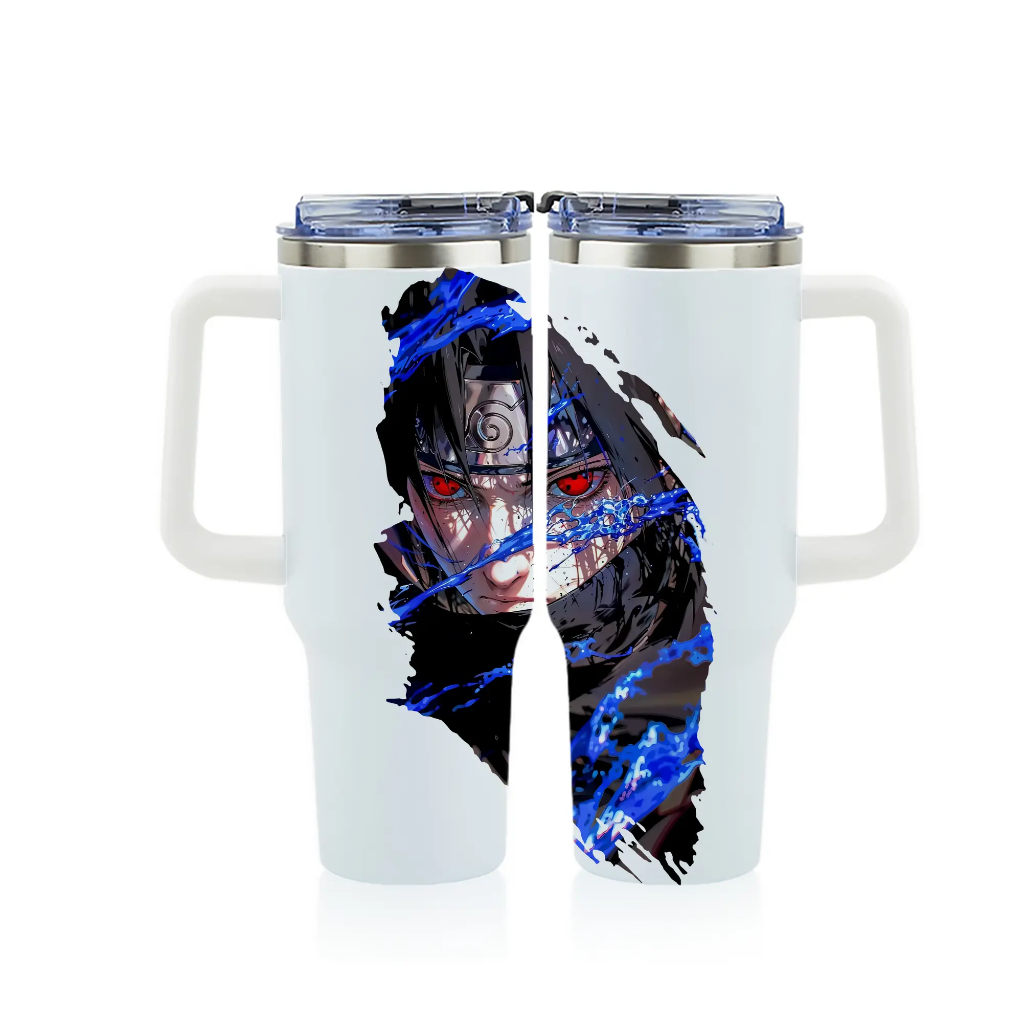 ナルト グッズ うちは サスケ - 1200mL フルプリント車用タンブラー ・ 304ステンレス 内側 ・ 201ステンレス 外側 ・ 保温 保冷 ・ 通勤 ドライブ アウトドア用