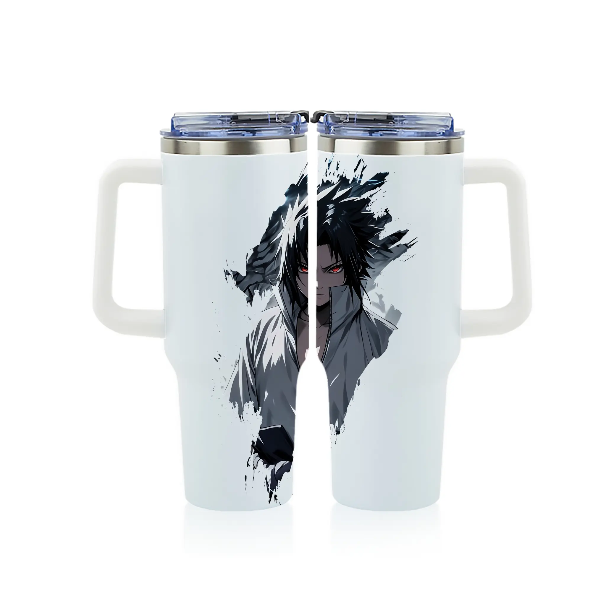 ナルト グッズ うちは サスケ - 1200mL フルプリント車用タンブラー ・ 304ステンレス 内側 ・ 201ステンレス 外側 ・ 保温 保冷 ・ 通勤 ドライブ アウトドア用