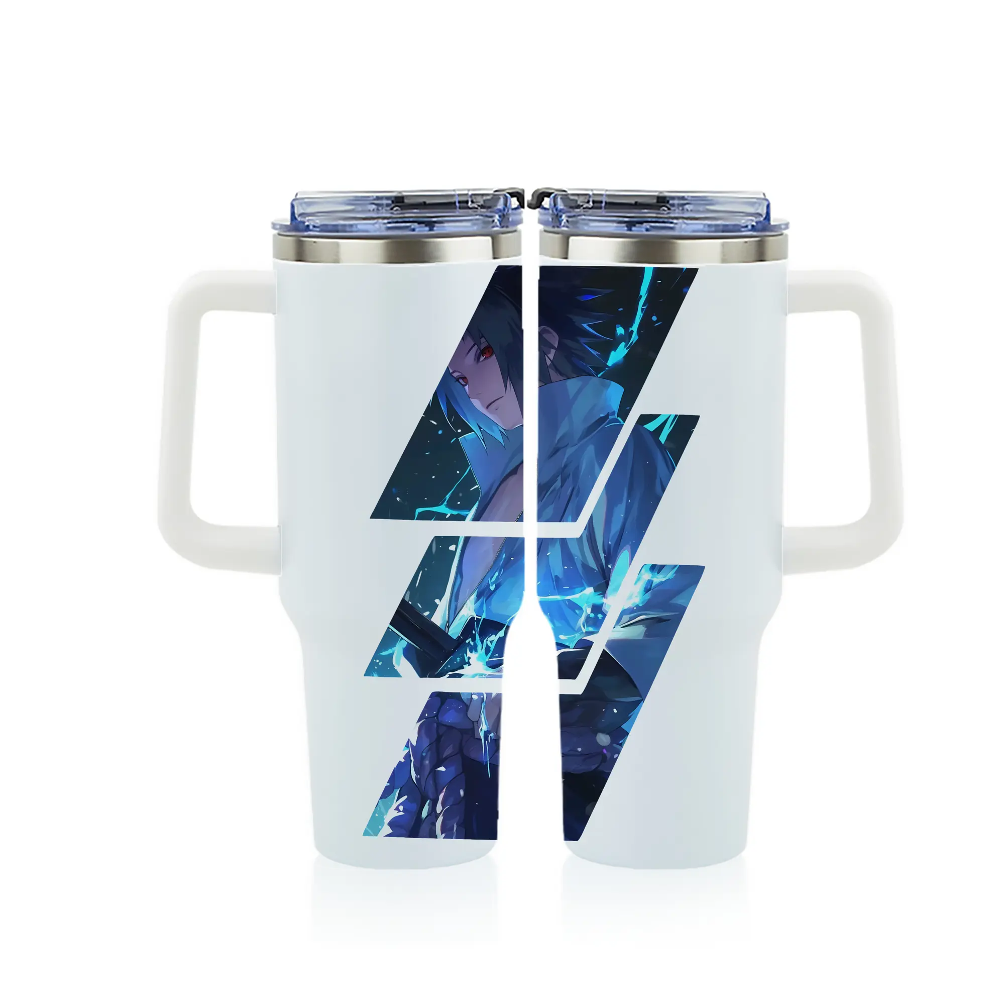 ナルト グッズ うちは サスケ - 1200mL フルプリント車用タンブラー ・ 304ステンレス 内側 ・ 201ステンレス 外側 ・ 保温 保冷 ・ 通勤 ドライブ アウトドア用