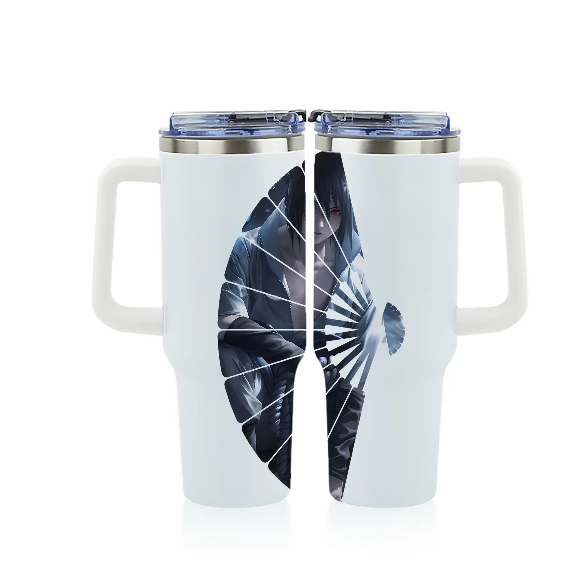 ナルト グッズ うちは サスケ - 1200mL フルプリント車用タンブラー ・ 304ステンレス 内側 ・ 201ステンレス 外側 ・ 保温 保冷 ・ 通勤 ドライブ アウトドア用