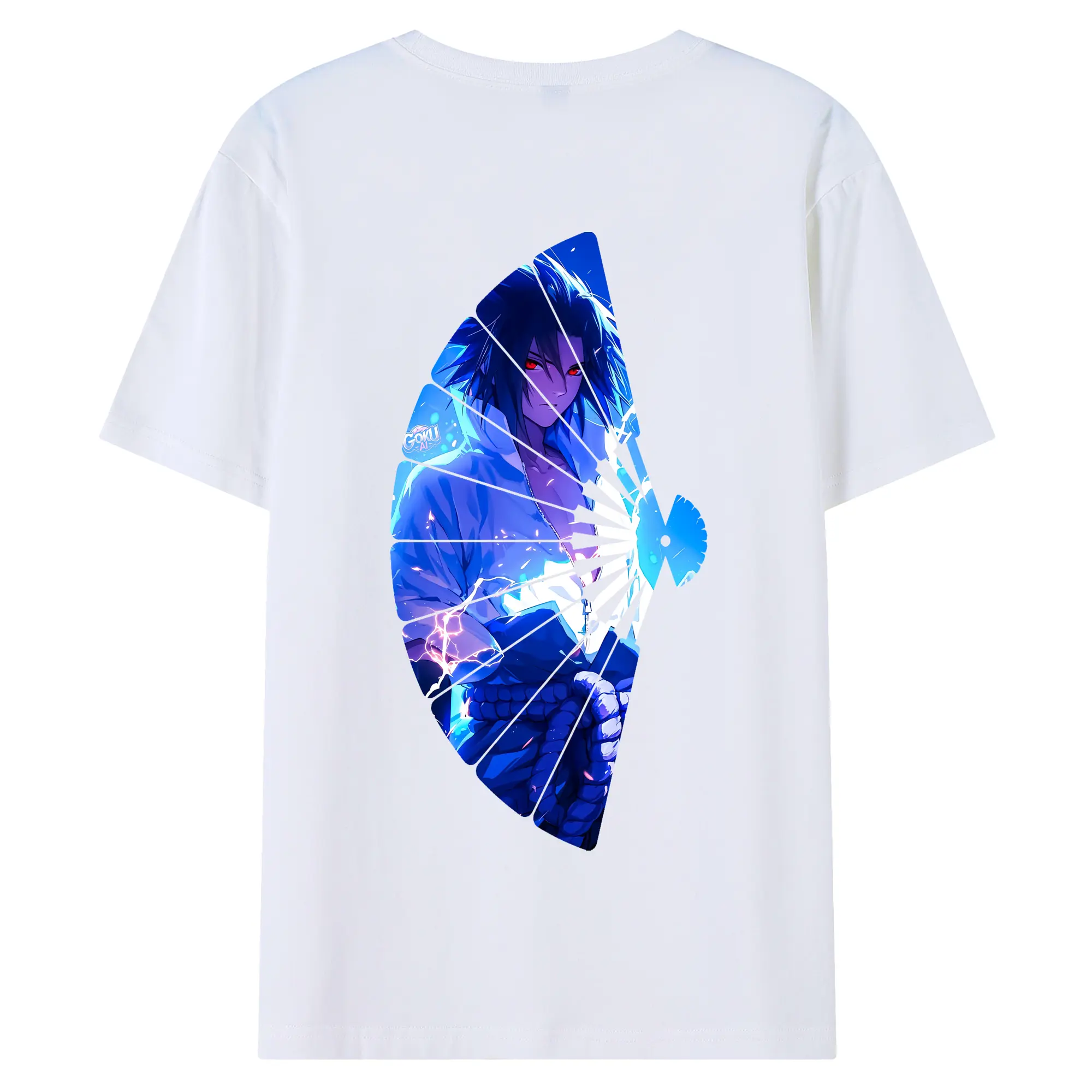 ナルト グッズ うちは サスケ - 綿100％ 半袖Tシャツ ・ バックプリント ・ 快適 通気性 ・ 日常使い 散歩 スポーツ用