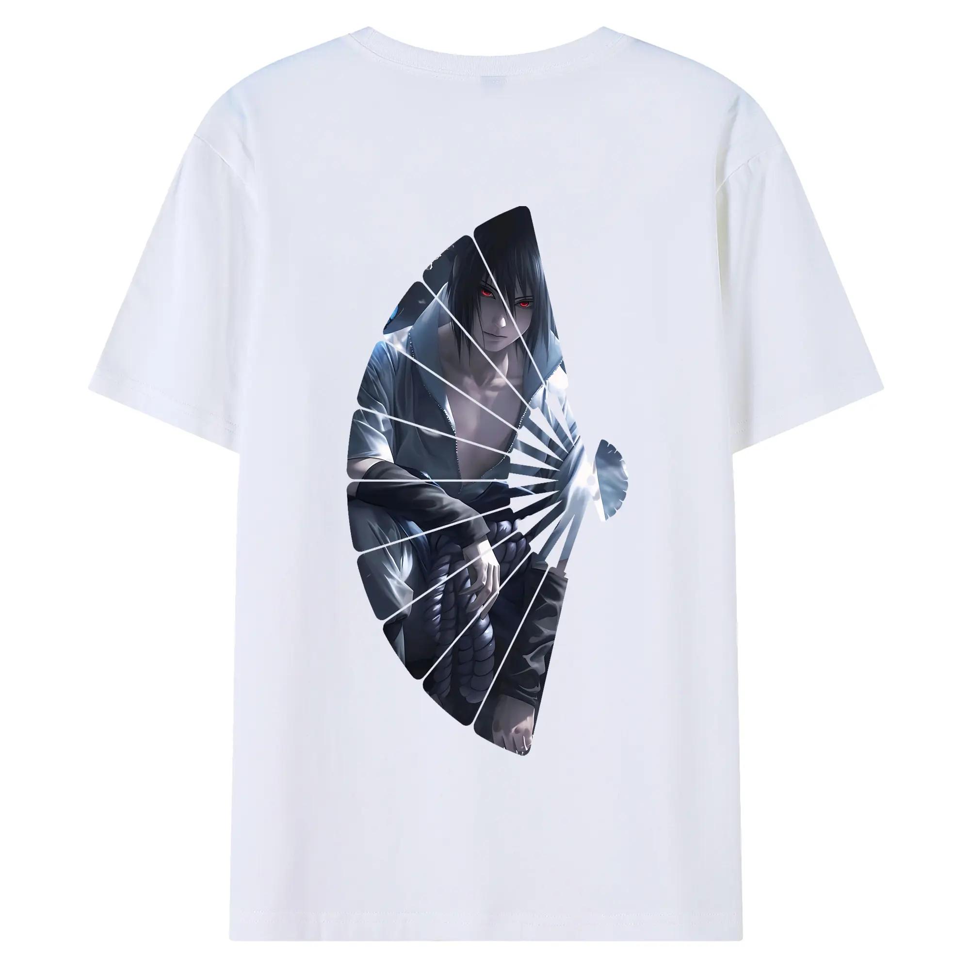 ナルト グッズ うちは サスケ - 綿100％ 半袖Tシャツ ・ バックプリント ・ 快適 通気性 ・ 日常使い 散歩 スポーツ用