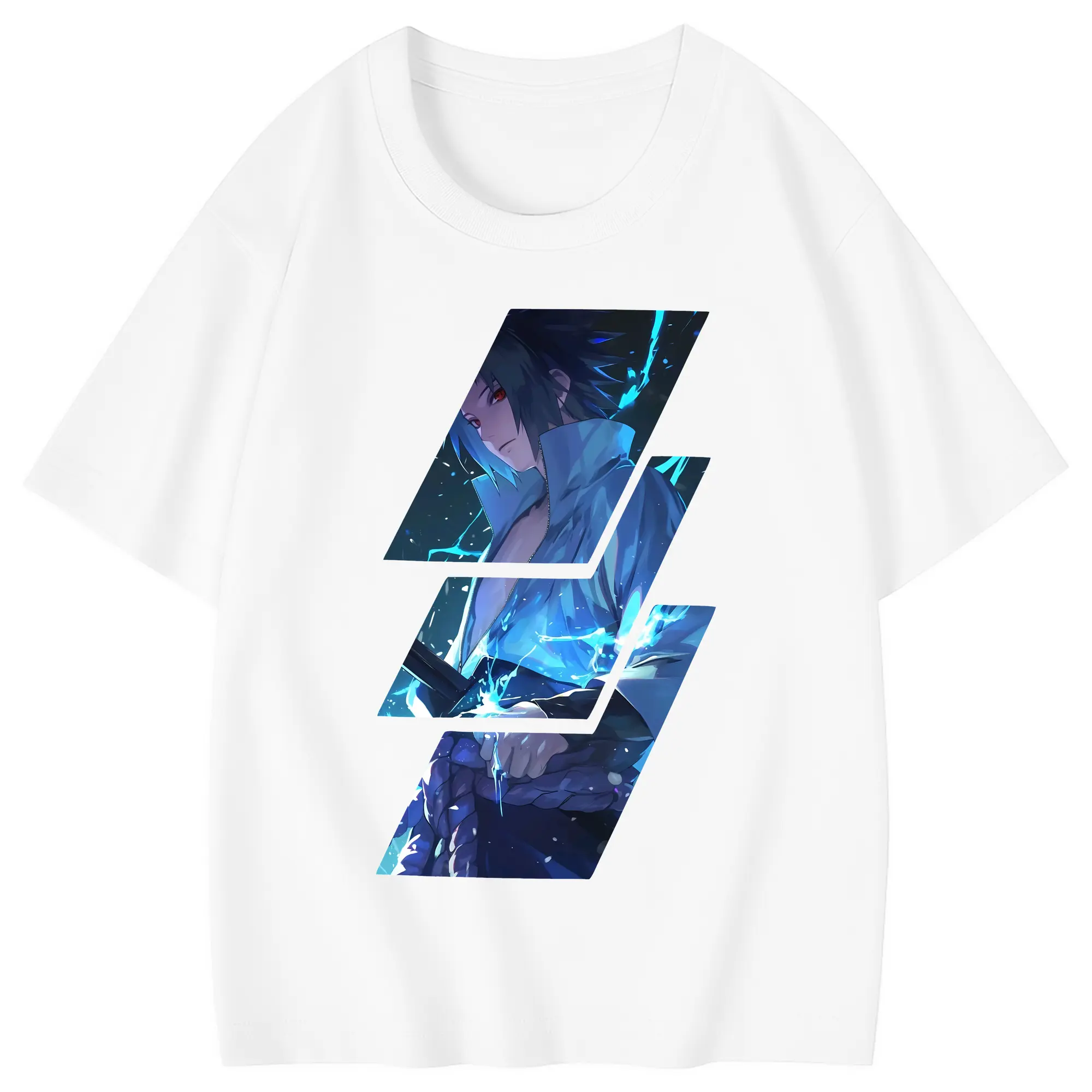 ナルト グッズ うちは サスケ - 綿100％ キッズTシャツ ・ フロントプリント ・ 快適 通気性 ・ スポーツ カジュアル 散歩用