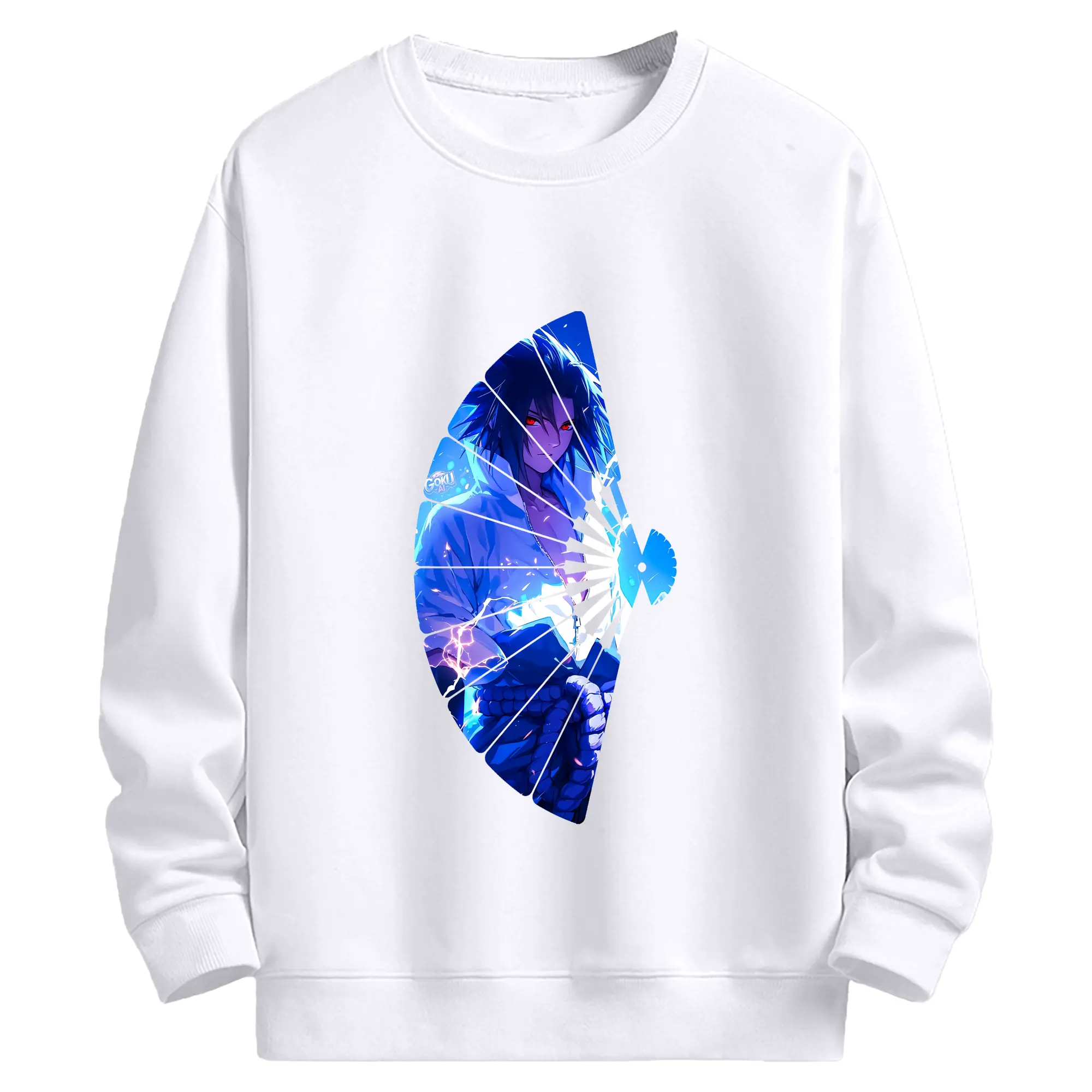 ナルト グッズ うちは サスケ - 高品質 クルーネック スウェット ・ コットン59％ ポリエステル41％ ・ ユニセックス 長袖 トレーナー ・ カジュアル デイリー スポーツ 散歩用