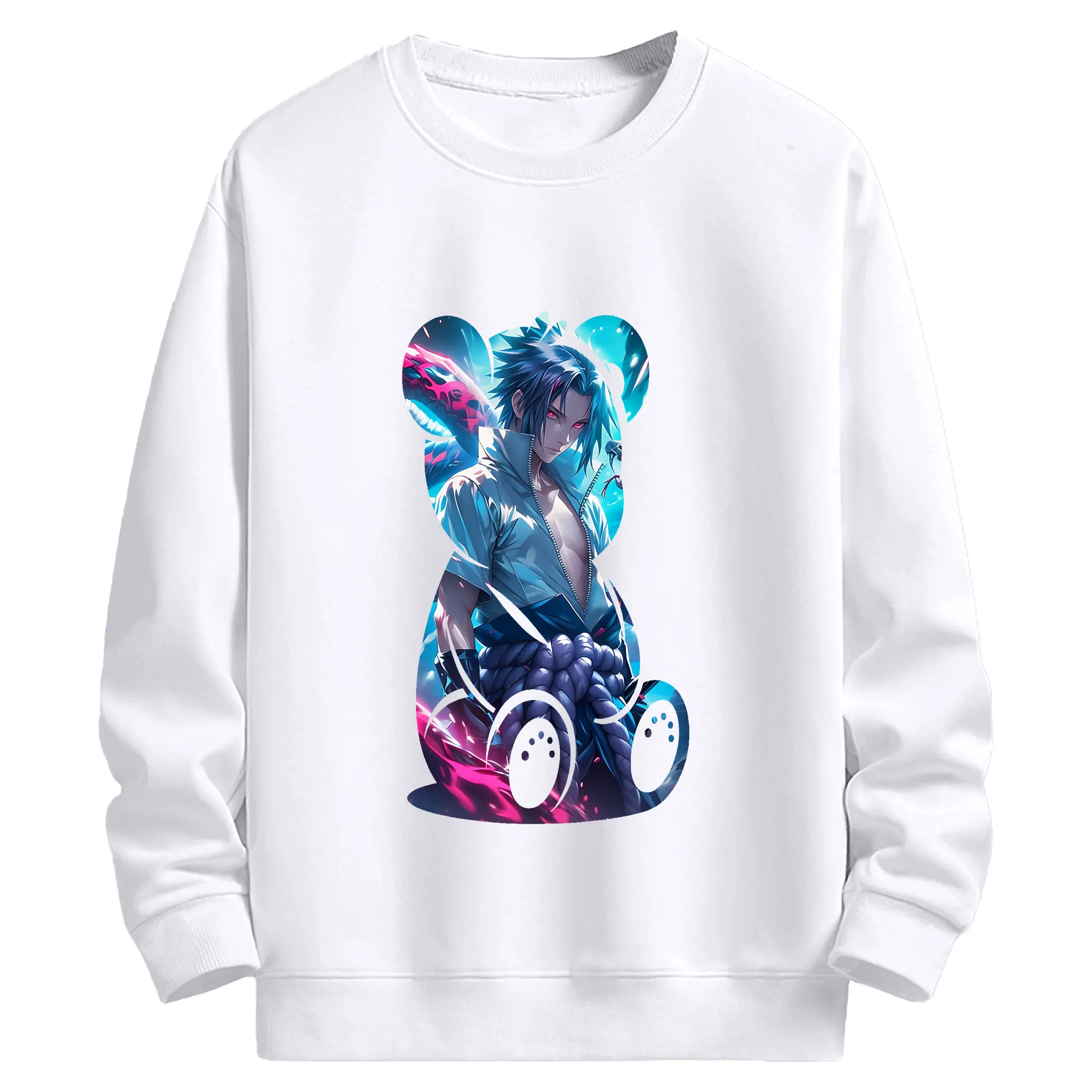 ナルト グッズ うちは サスケ - 高品質 クルーネック スウェット ・ コットン59％ ポリエステル41％ ・ ユニセックス 長袖 トレーナー ・ カジュアル デイリー スポーツ 散歩用