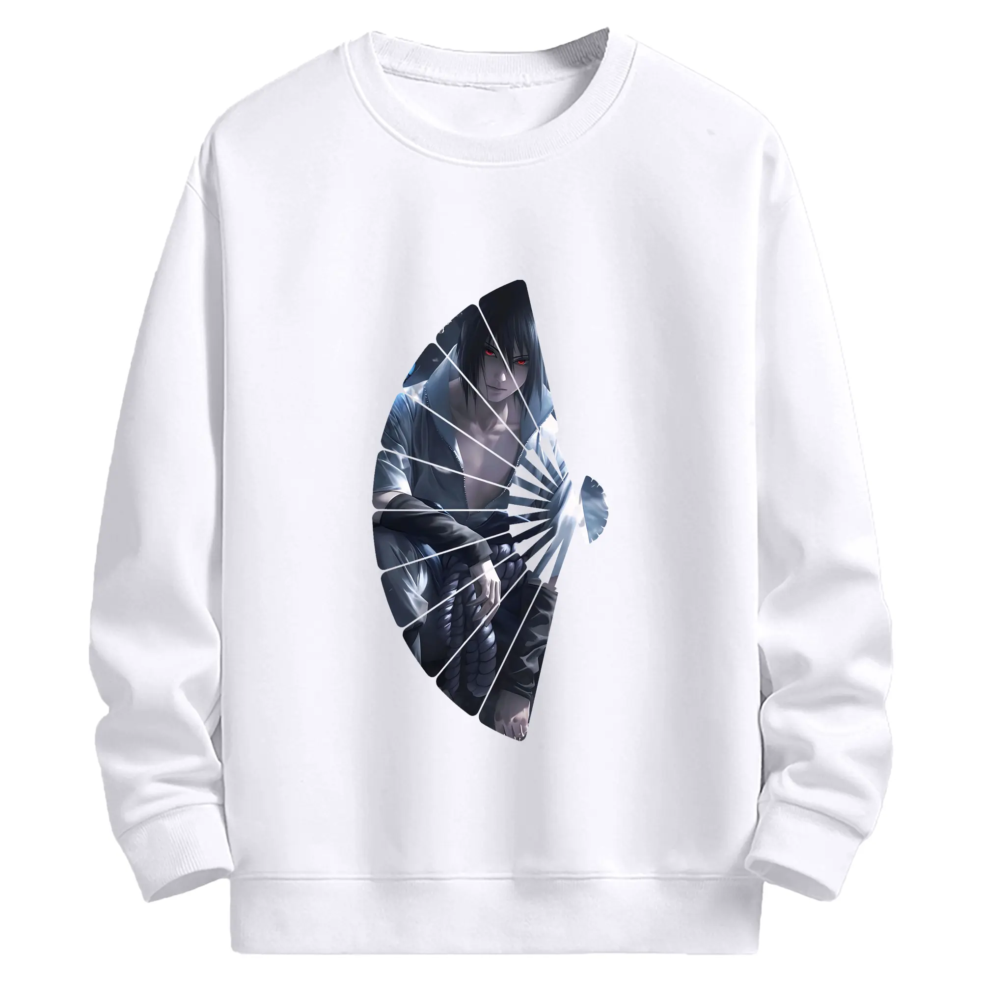 ナルト グッズ うちは サスケ - 高品質 クルーネック スウェット ・ コットン59％ ポリエステル41％ ・ ユニセックス 長袖 トレーナー ・ カジュアル デイリー スポーツ 散歩用