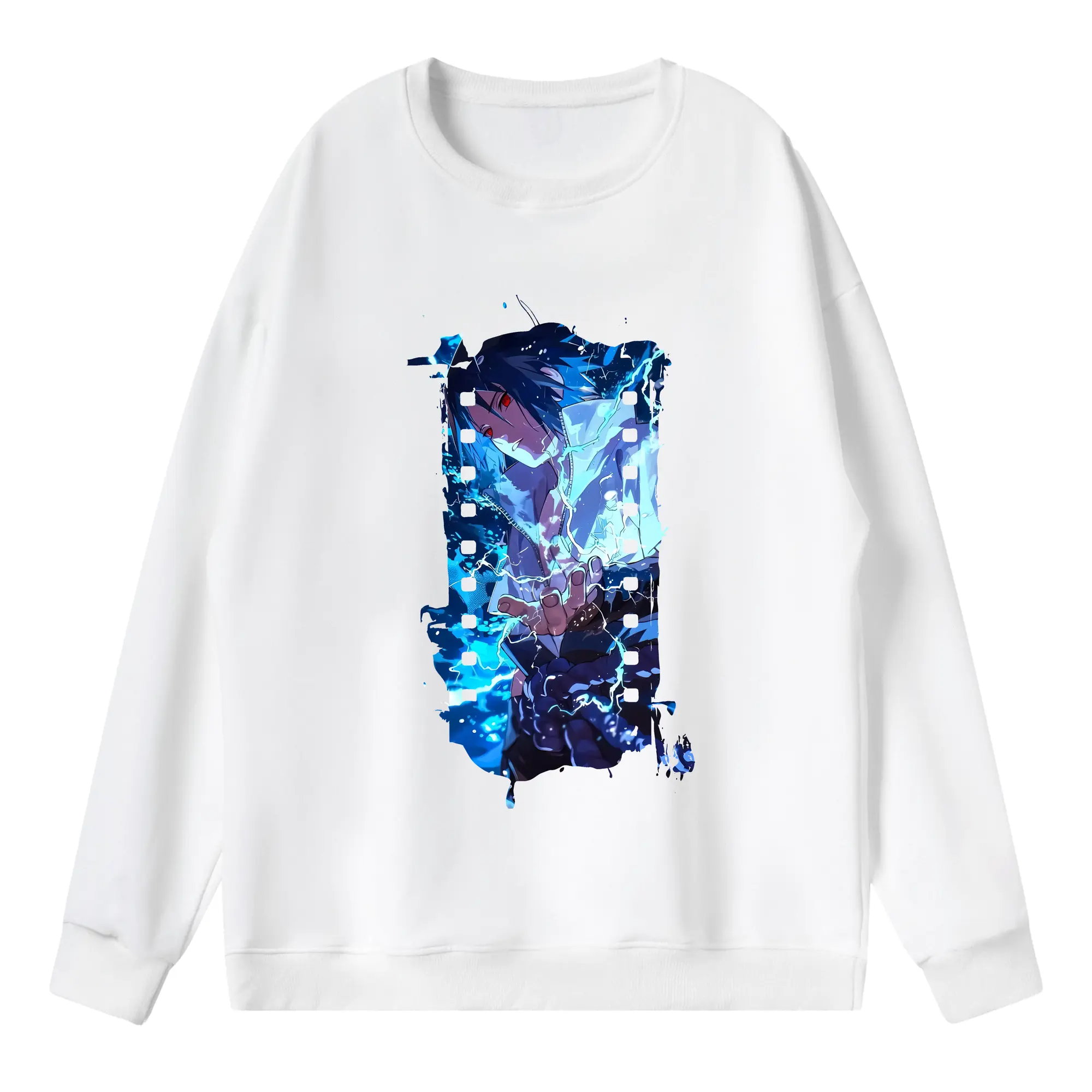 ナルト グッズ うちは サスケ - 薄手 クルーネック スウェット 裏毛260g · ポリエステル 春秋向け カジュアル 男女兼用 · トレーナー デイリー スポーツ 散歩に最適