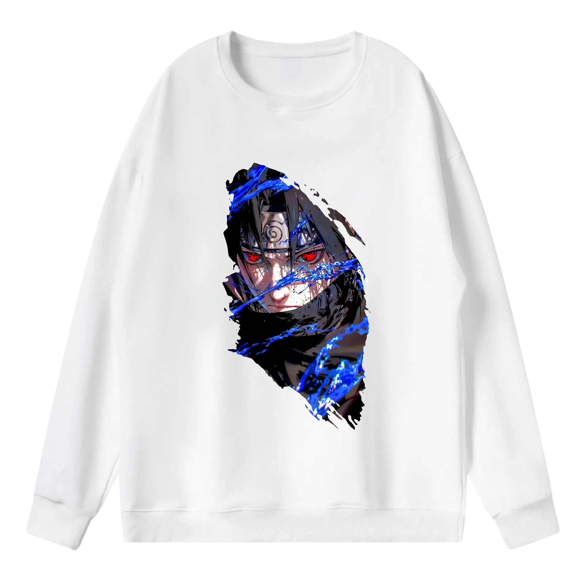 ナルト グッズ うちは サスケ - 薄手 クルーネック スウェット 裏毛260g · ポリエステル 春秋向け カジュアル 男女兼用 · トレーナー デイリー スポーツ 散歩に最適