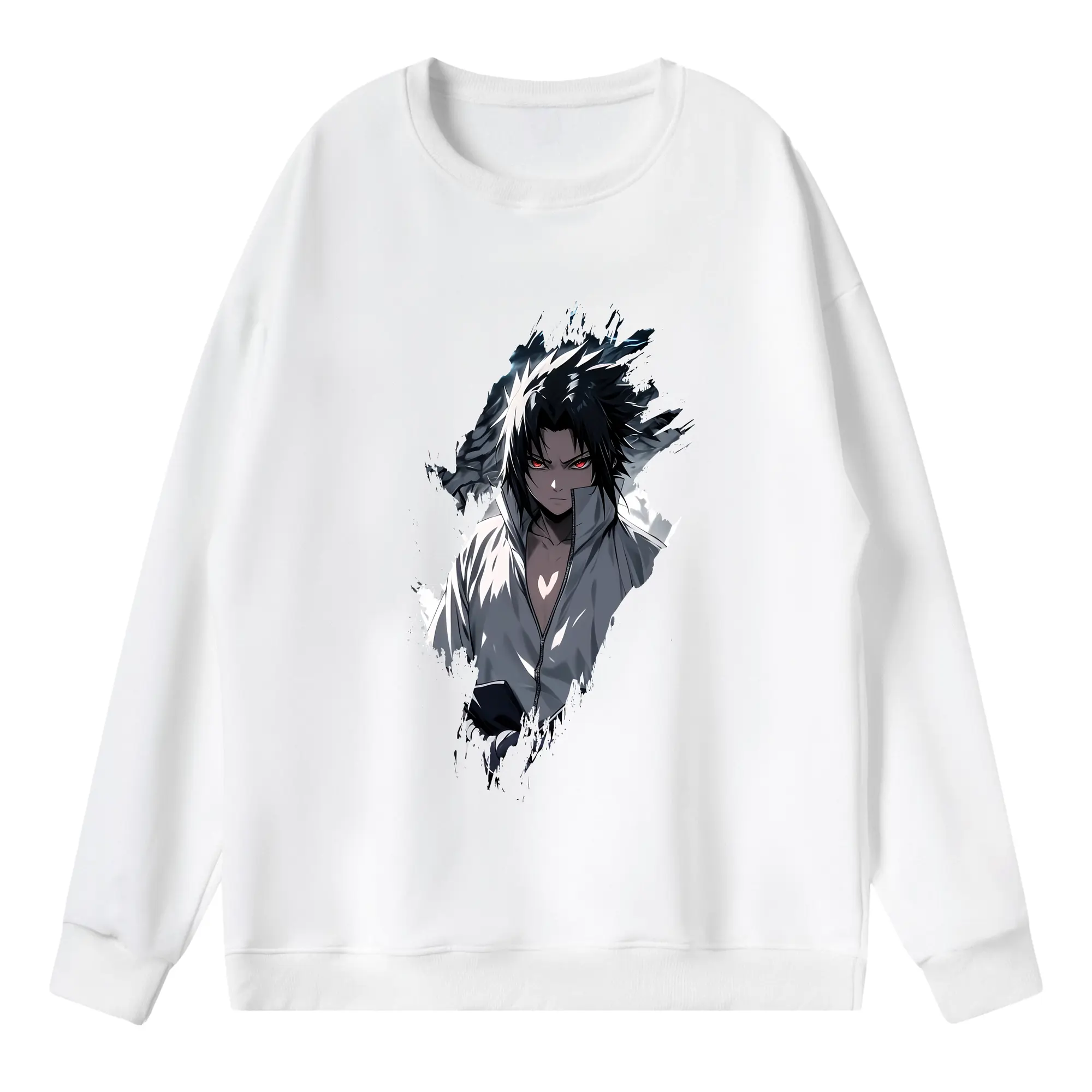 ナルト グッズ うちは サスケ - 薄手 クルーネック スウェット 裏毛260g · ポリエステル 春秋向け カジュアル 男女兼用 · トレーナー デイリー スポーツ 散歩に最適