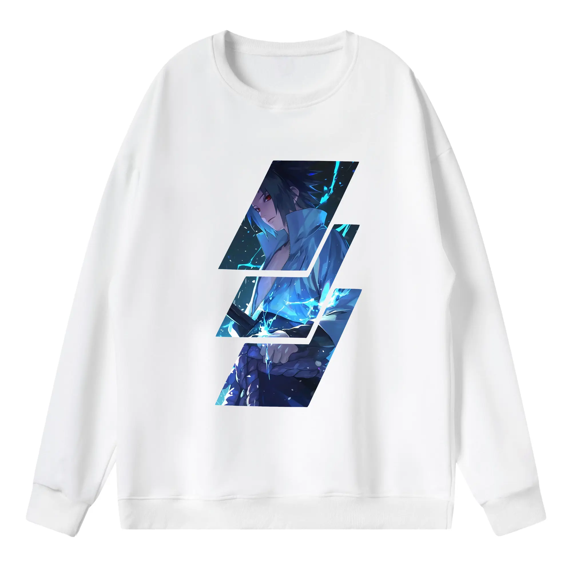 ナルト グッズ うちは サスケ - 薄手 クルーネック スウェット 裏毛260g · ポリエステル 春秋向け カジュアル 男女兼用 · トレーナー デイリー スポーツ 散歩に最適