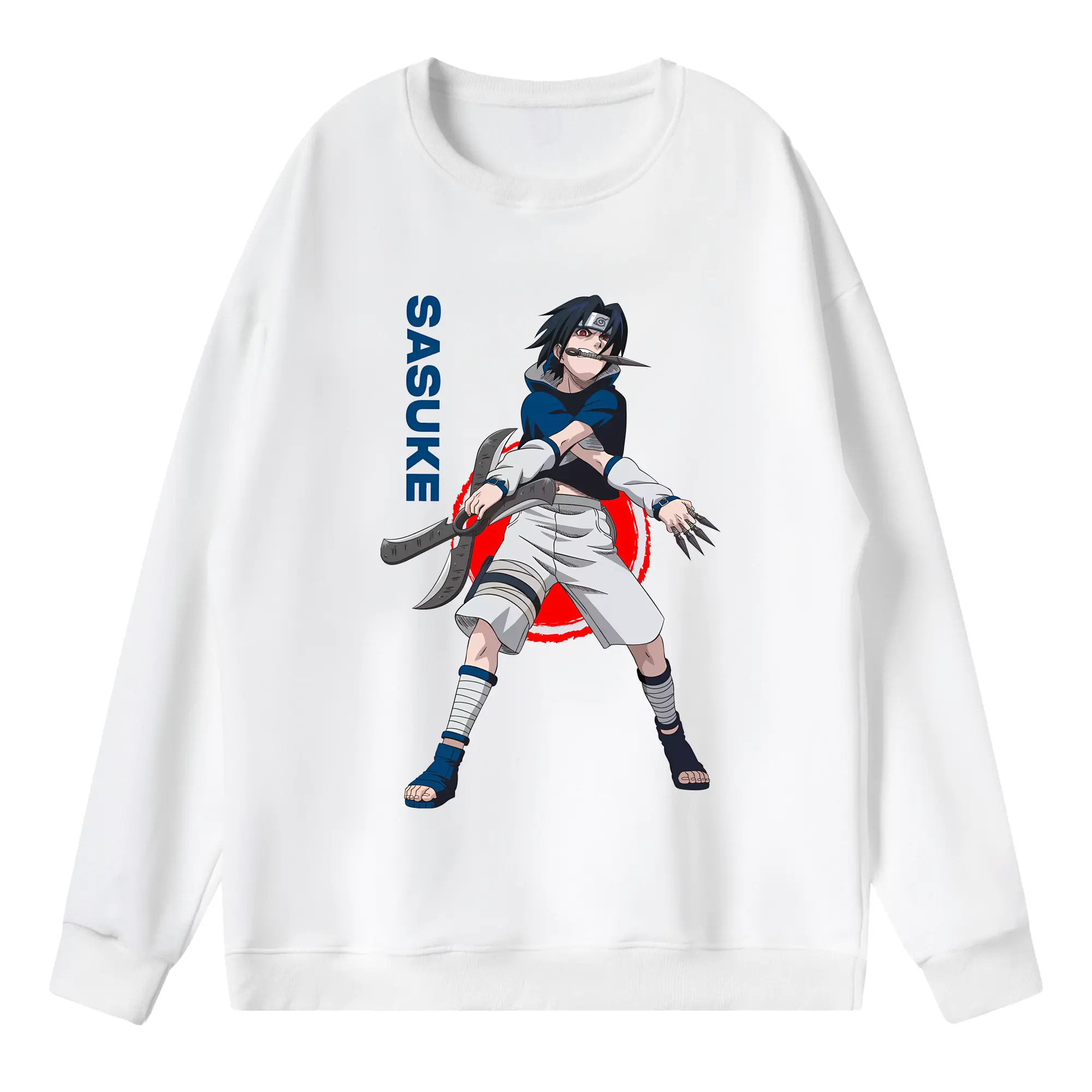 ナルト グッズ うちは サスケ - 薄手 クルーネック スウェット 裏毛260g · ポリエステル 春秋向け カジュアル 男女兼用 · トレーナー デイリー スポーツ 散歩に最適
