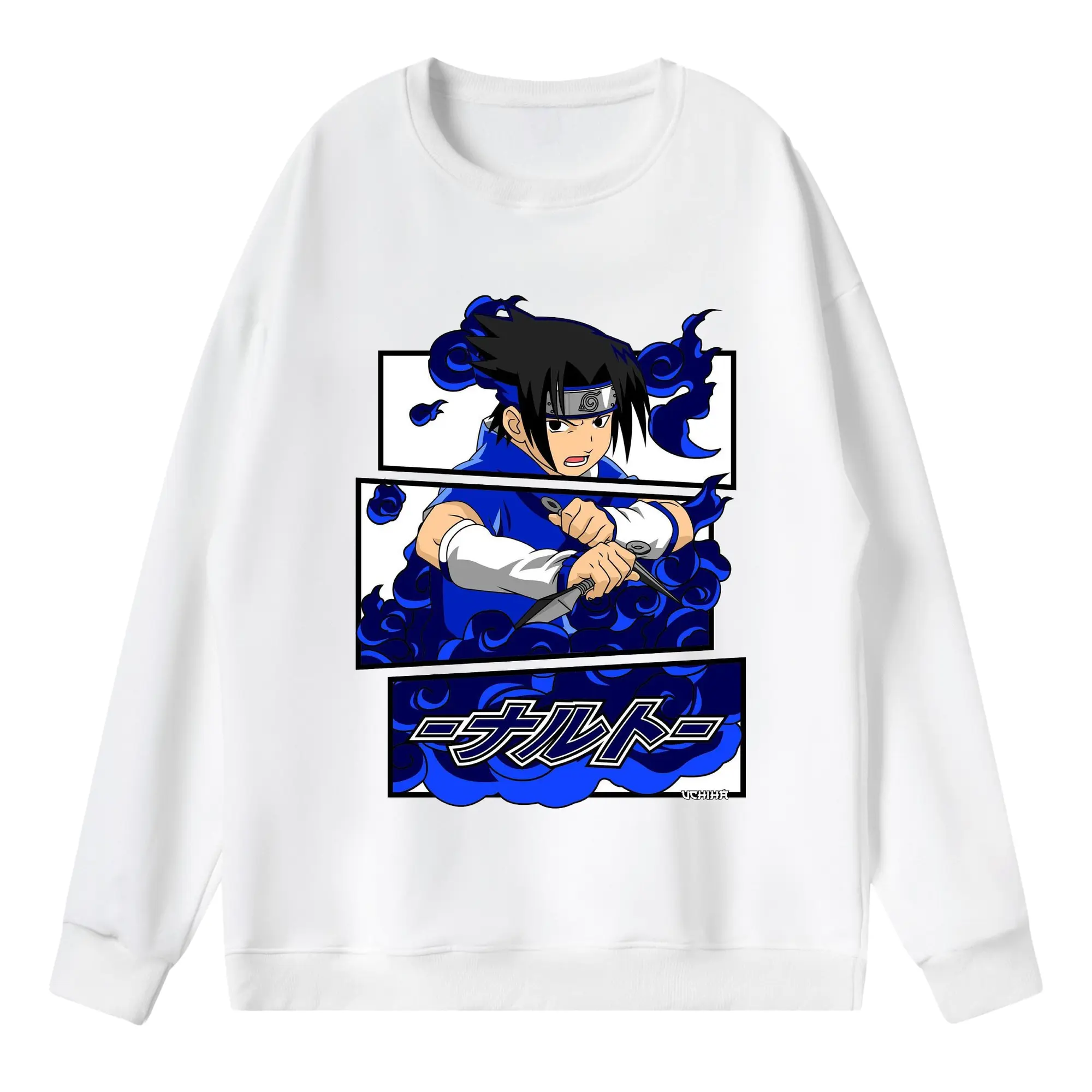 ナルト グッズ うちは サスケ - 薄手 クルーネック スウェット 裏毛260g · ポリエステル 春秋向け カジュアル 男女兼用 · トレーナー デイリー スポーツ 散歩に最適