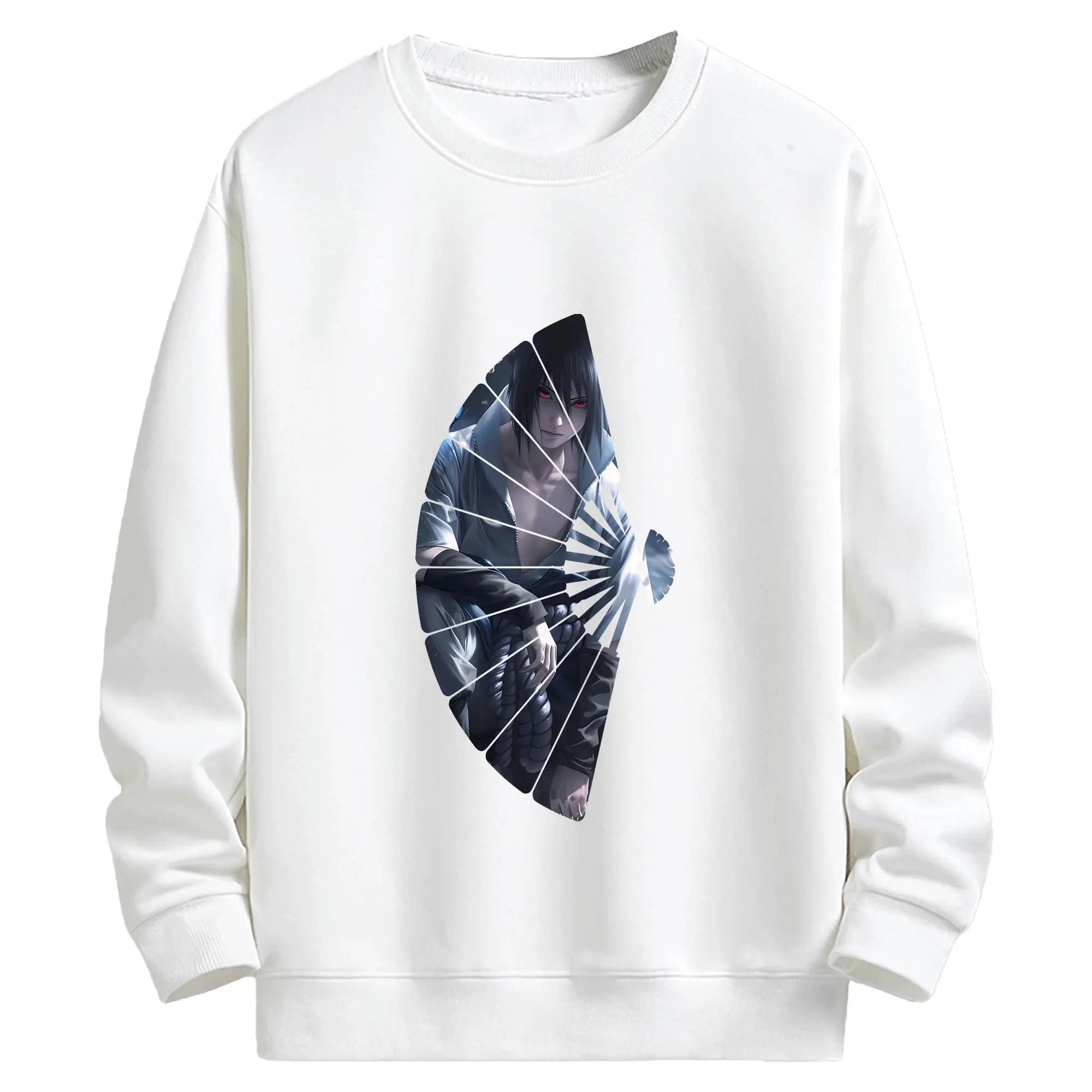 ナルト グッズ うちは サスケ - キッズ クルーネックスウェットシャツ ・ フロントプリント ・ 綿80％ ポリエステル20％ ・ 快適 通学 スポーツ 日常使い お散歩用