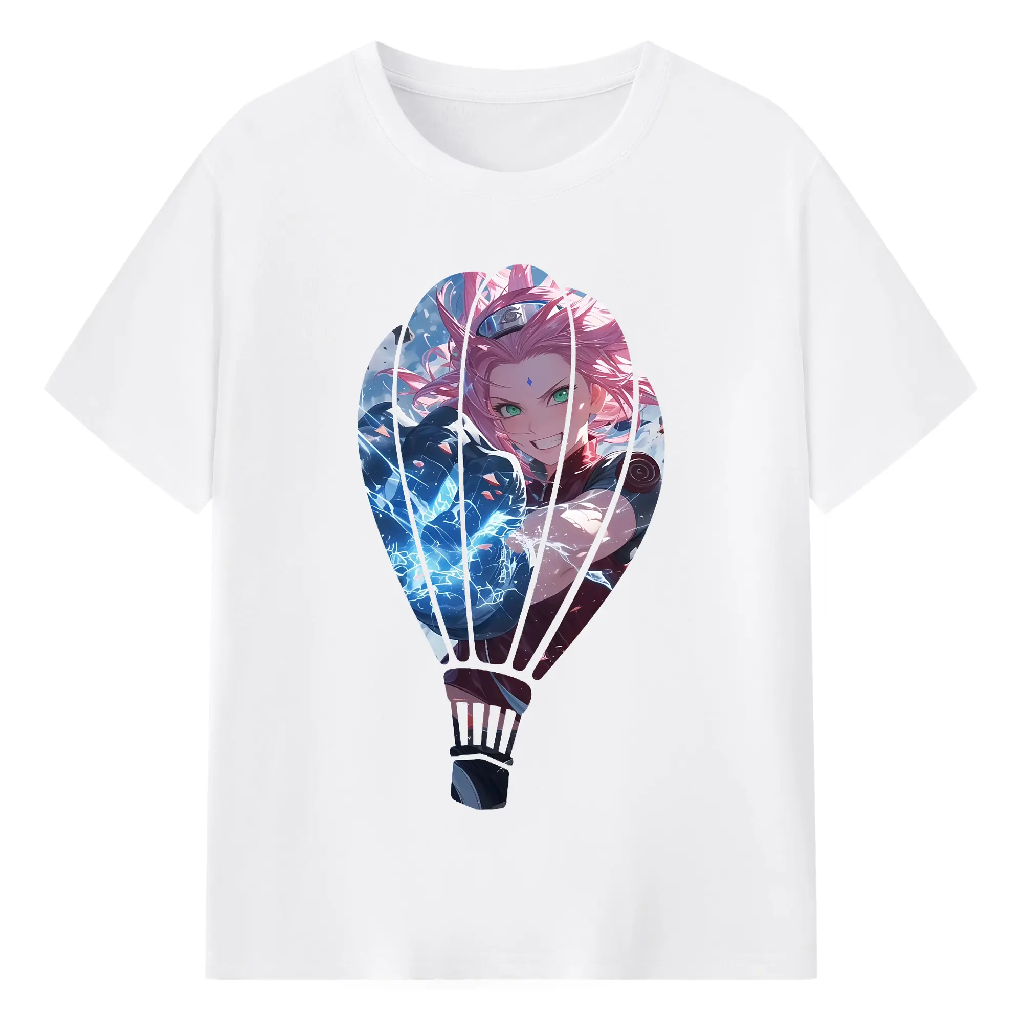 ナルト グッズ はるの さくら - 綿100％ 半袖Tシャツ ・ フロントプリント ・ 快適 通気性 ・ 日常使い 散歩 スポーツ用