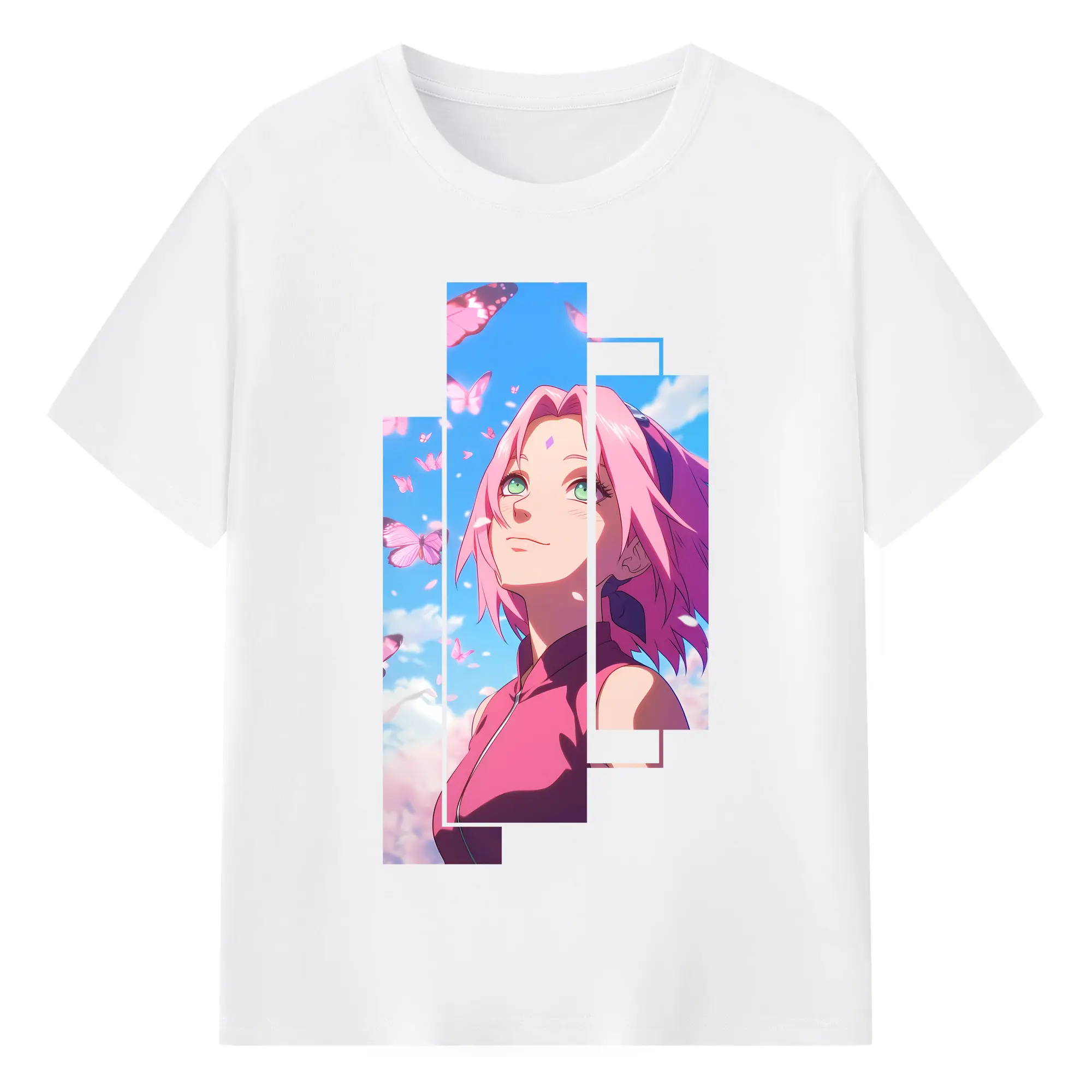 ナルト グッズ はるの さくら - 綿100％ 半袖Tシャツ ・ フロントプリント ・ 快適 通気性 ・ 日常使い 散歩 スポーツ用