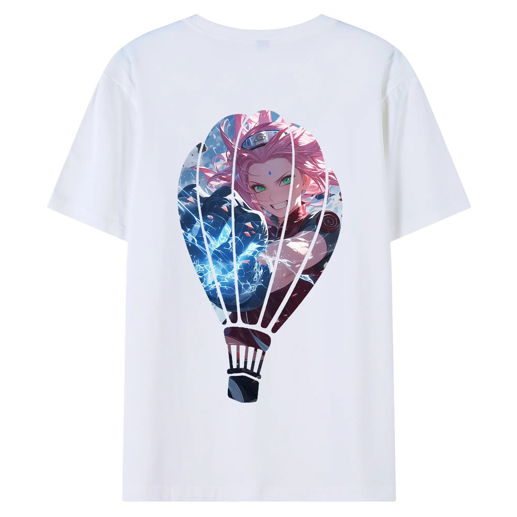 ナルト グッズ はるの さくら - 綿100％ 半袖Tシャツ ・ バックプリント ・ 快適 通気性 ・ 日常使い 散歩 スポーツ用