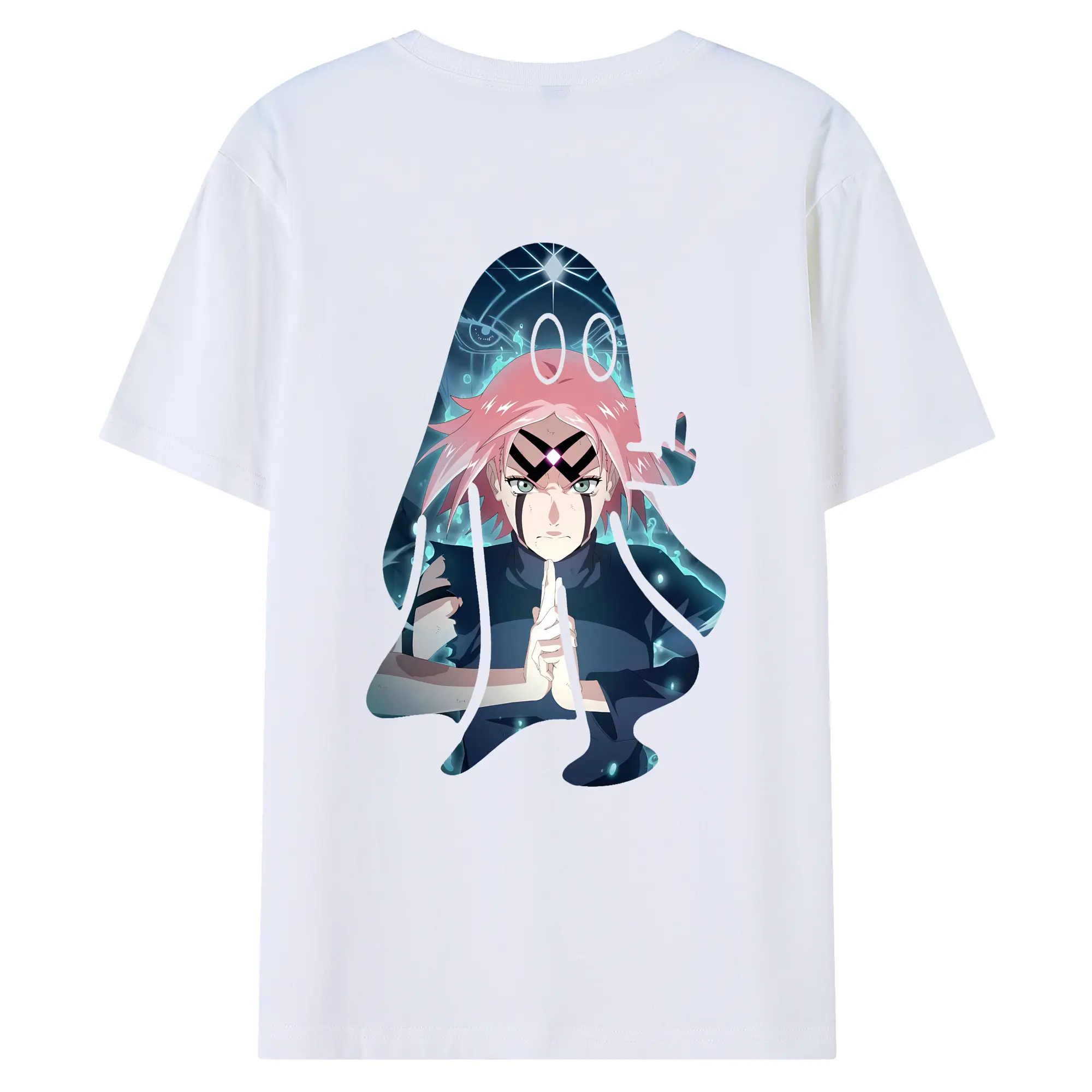 ナルト グッズ はるの さくら - 綿100％ 半袖Tシャツ ・ バックプリント ・ 快適 通気性 ・ 日常使い 散歩 スポーツ用