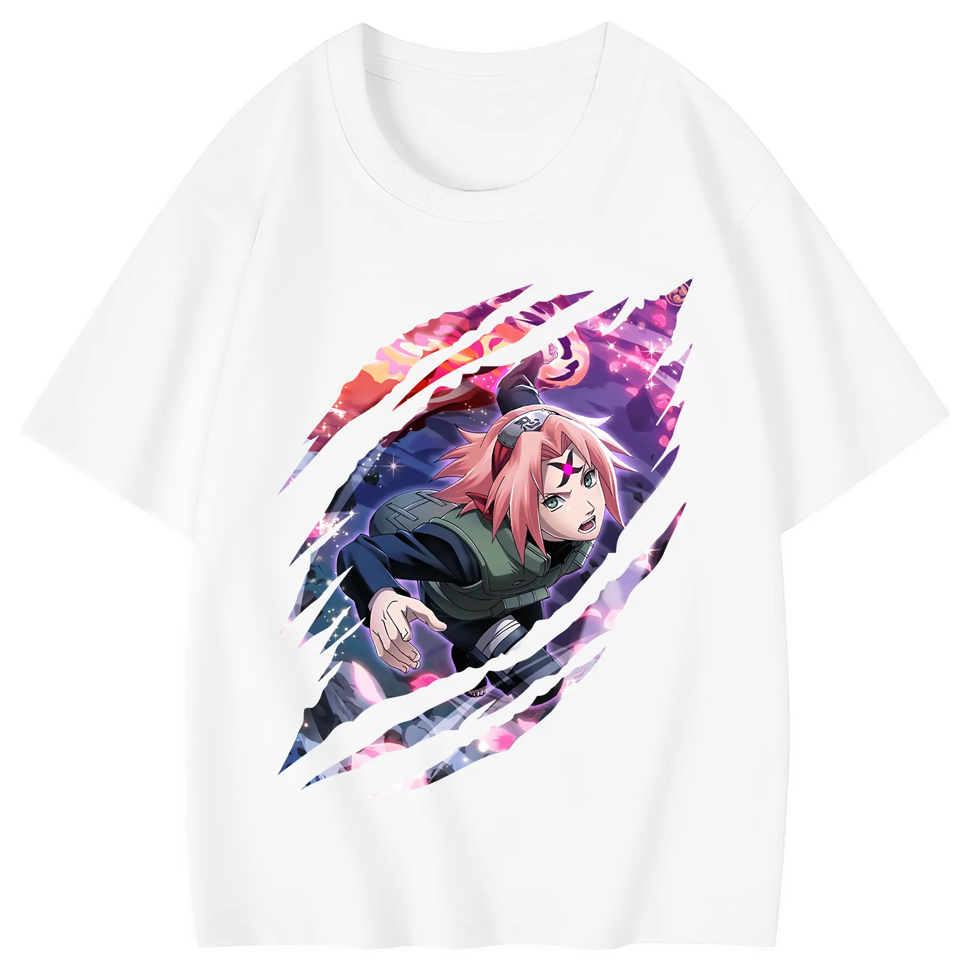 ナルト グッズ はるの さくら - 綿100％ キッズTシャツ ・ フロントプリント ・ 快適 通気性 ・ スポーツ カジュアル 散歩用