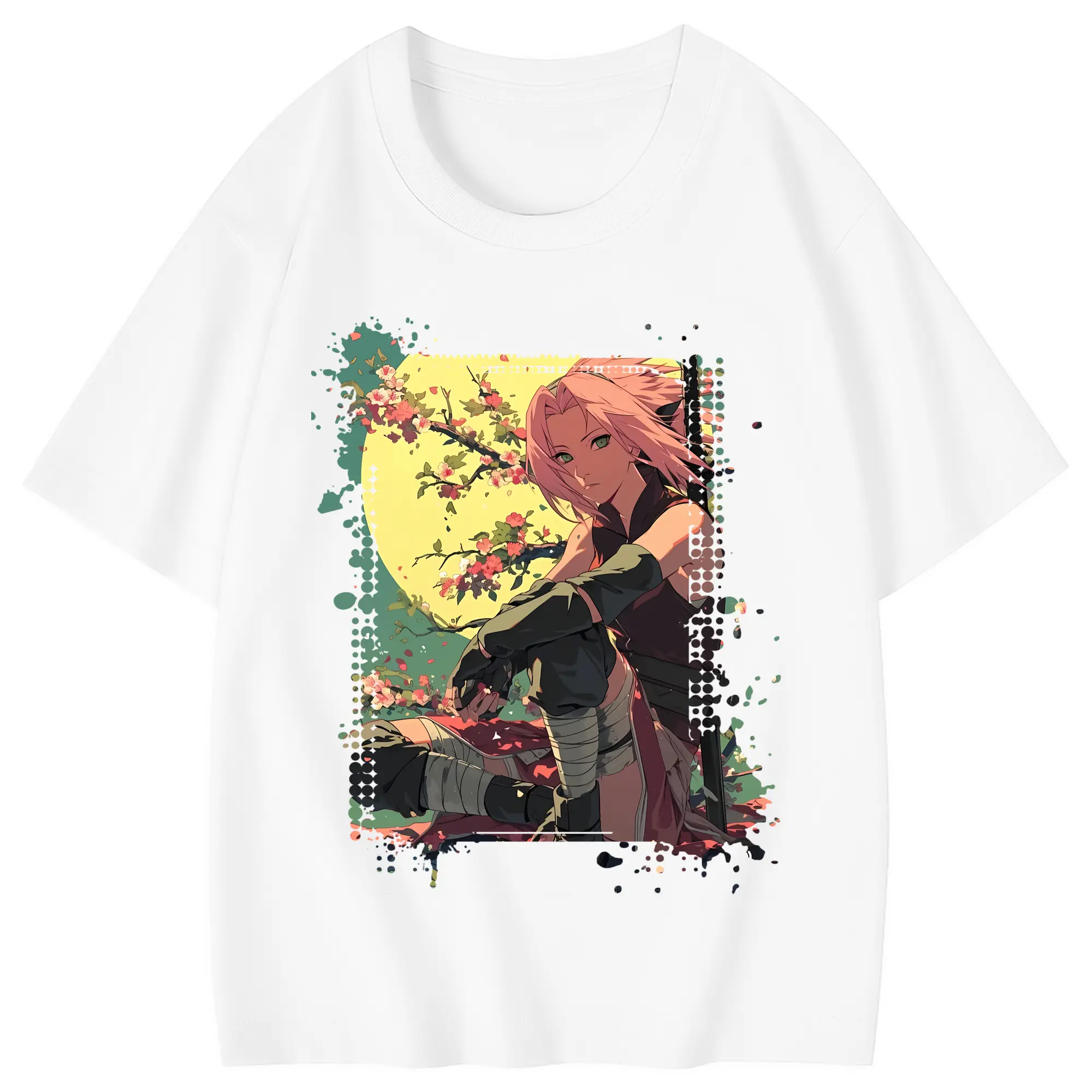 ナルト グッズ はるの さくら - 綿100％ キッズTシャツ ・ フロントプリント ・ 快適 通気性 ・ スポーツ カジュアル 散歩用