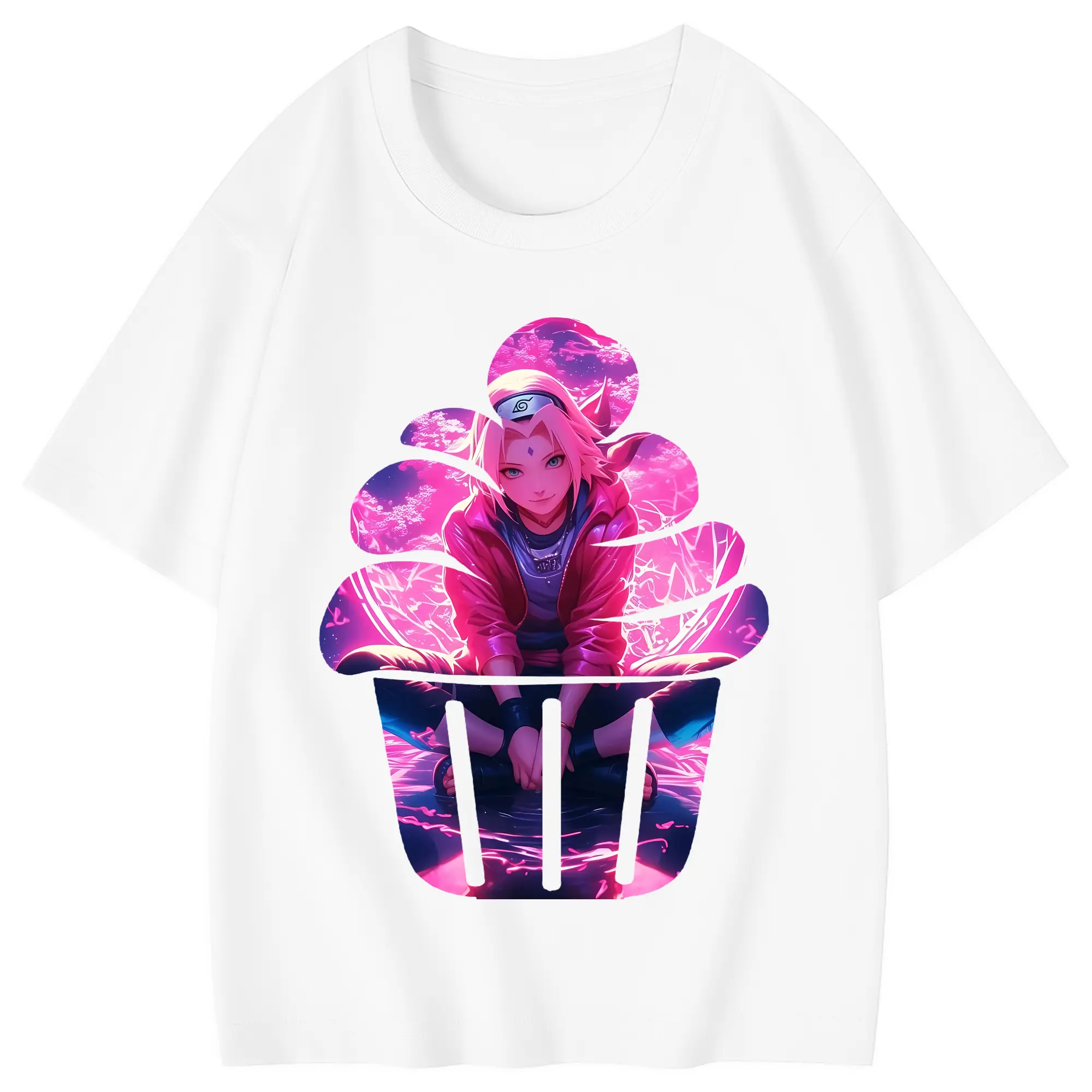 ナルト グッズ はるの さくら - 綿100％ キッズTシャツ ・ フロントプリント ・ 快適 通気性 ・ スポーツ カジュアル 散歩用