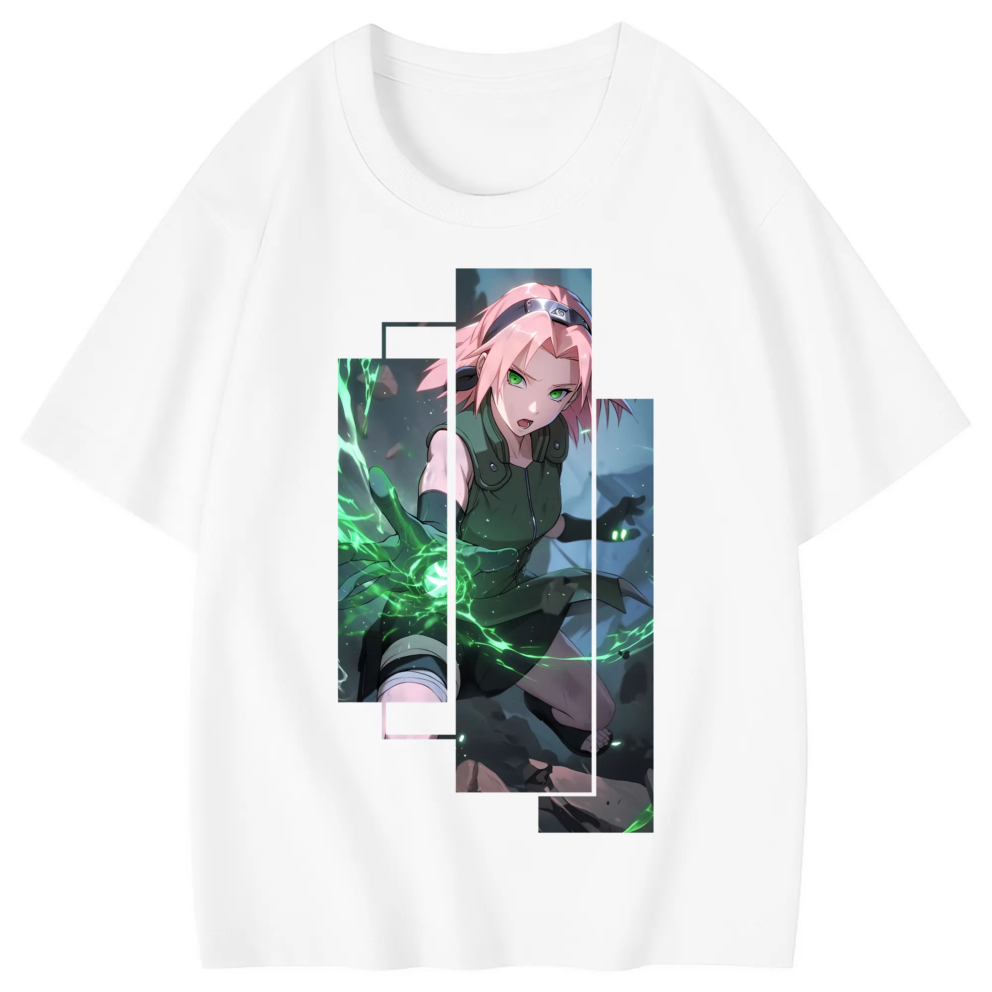 ナルト グッズ はるの さくら - 綿100％ キッズTシャツ ・ フロントプリント ・ 快適 通気性 ・ スポーツ カジュアル 散歩用