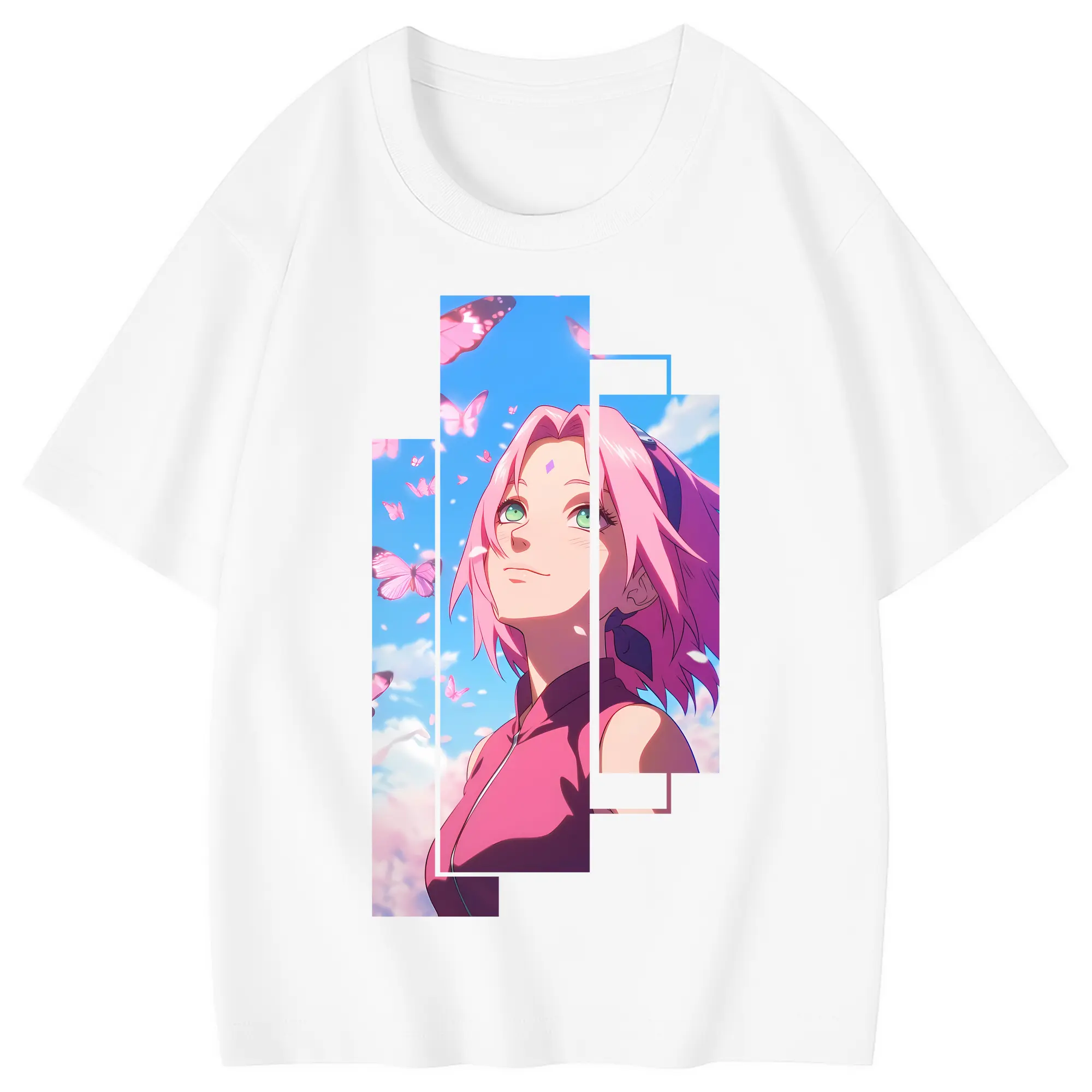 ナルト グッズ はるの さくら - 綿100％ キッズTシャツ ・ フロントプリント ・ 快適 通気性 ・ スポーツ カジュアル 散歩用