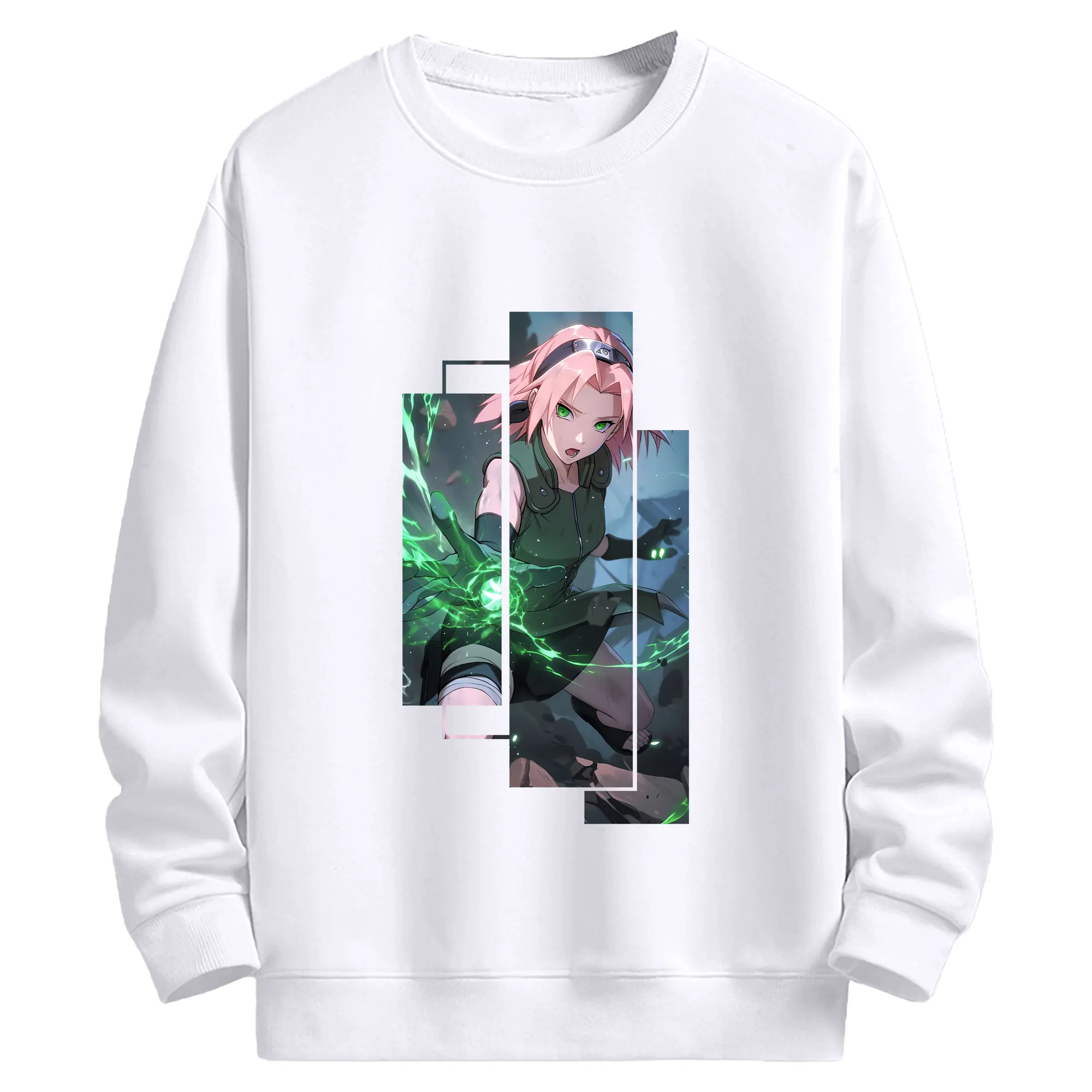 ナルト グッズ はるの さくら - 高品質 クルーネック スウェット ・ コットン59％ ポリエステル41％ ・ ユニセックス 長袖 トレーナー ・ カジュアル デイリー スポーツ 散歩用