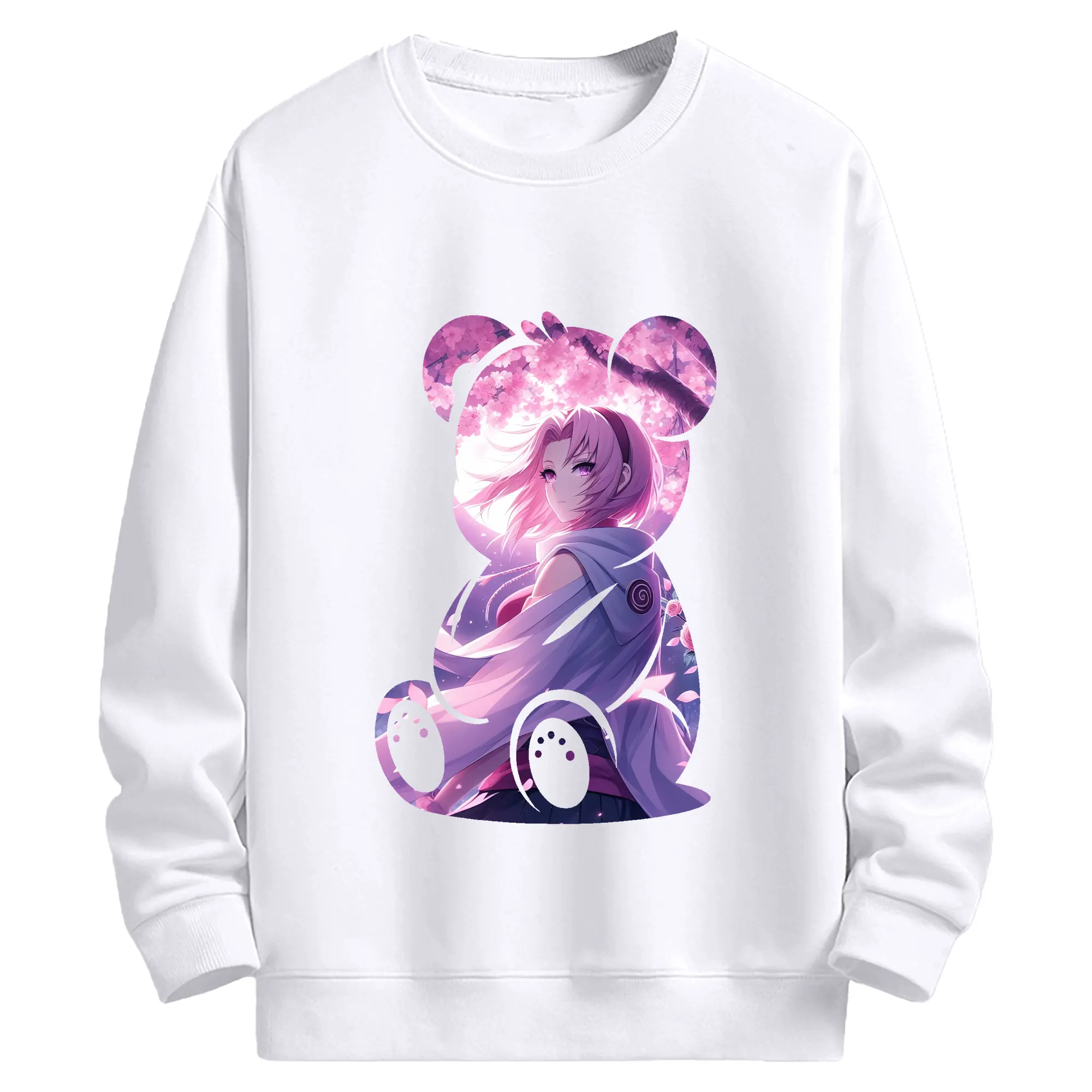 ナルト グッズ はるの さくら - 高品質 クルーネック スウェット ・ コットン59％ ポリエステル41％ ・ ユニセックス 長袖 トレーナー ・ カジュアル デイリー スポーツ 散歩用