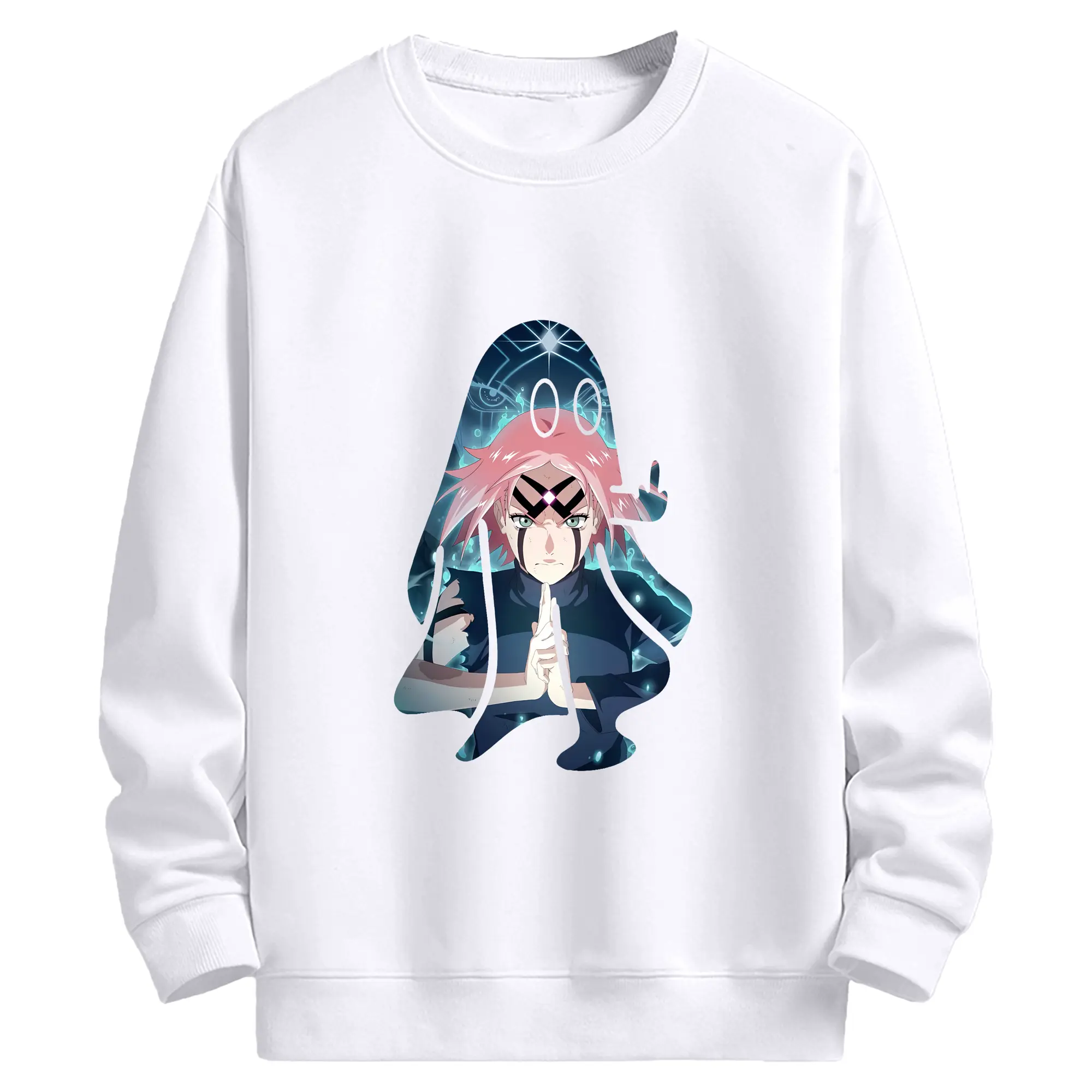 ナルト グッズ はるの さくら - 高品質 クルーネック スウェット ・ コットン59％ ポリエステル41％ ・ ユニセックス 長袖 トレーナー ・ カジュアル デイリー スポーツ 散歩用