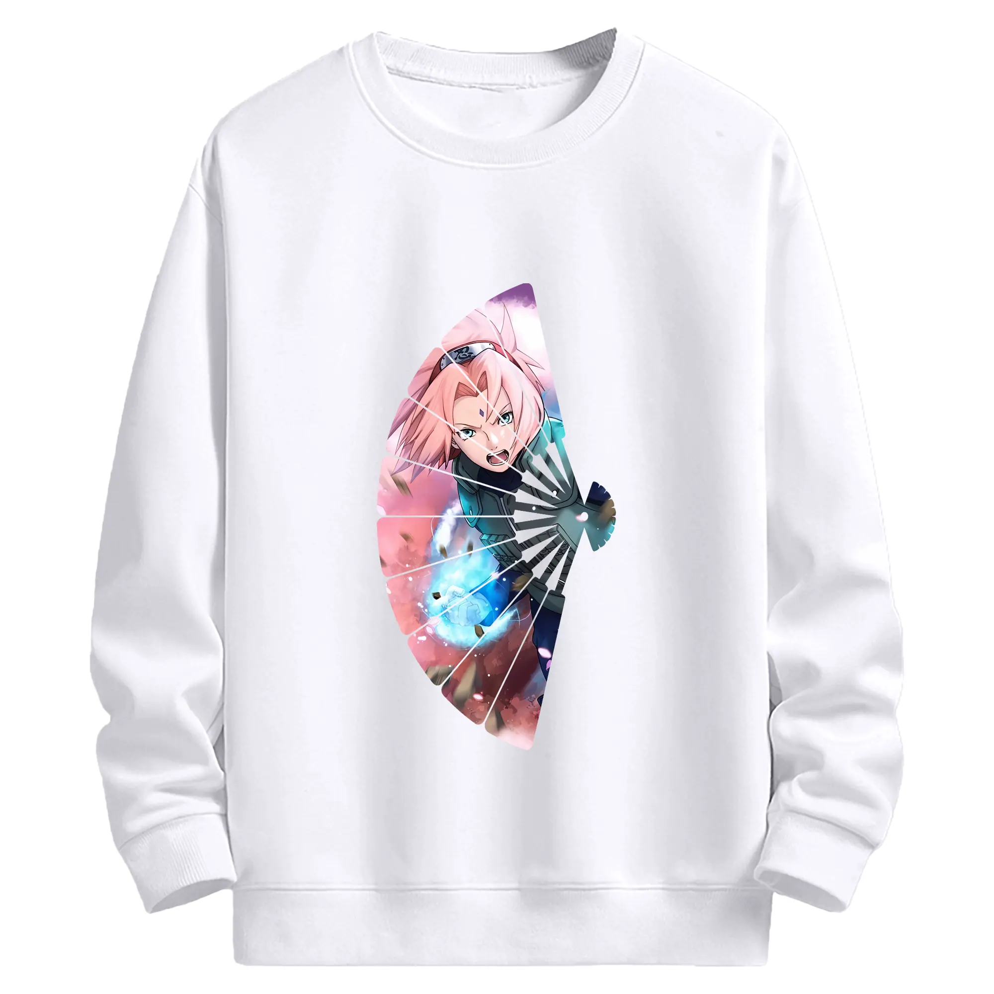 ナルト グッズ はるの さくら - 高品質 クルーネック スウェット ・ コットン59％ ポリエステル41％ ・ ユニセックス 長袖 トレーナー ・ カジュアル デイリー スポーツ 散歩用