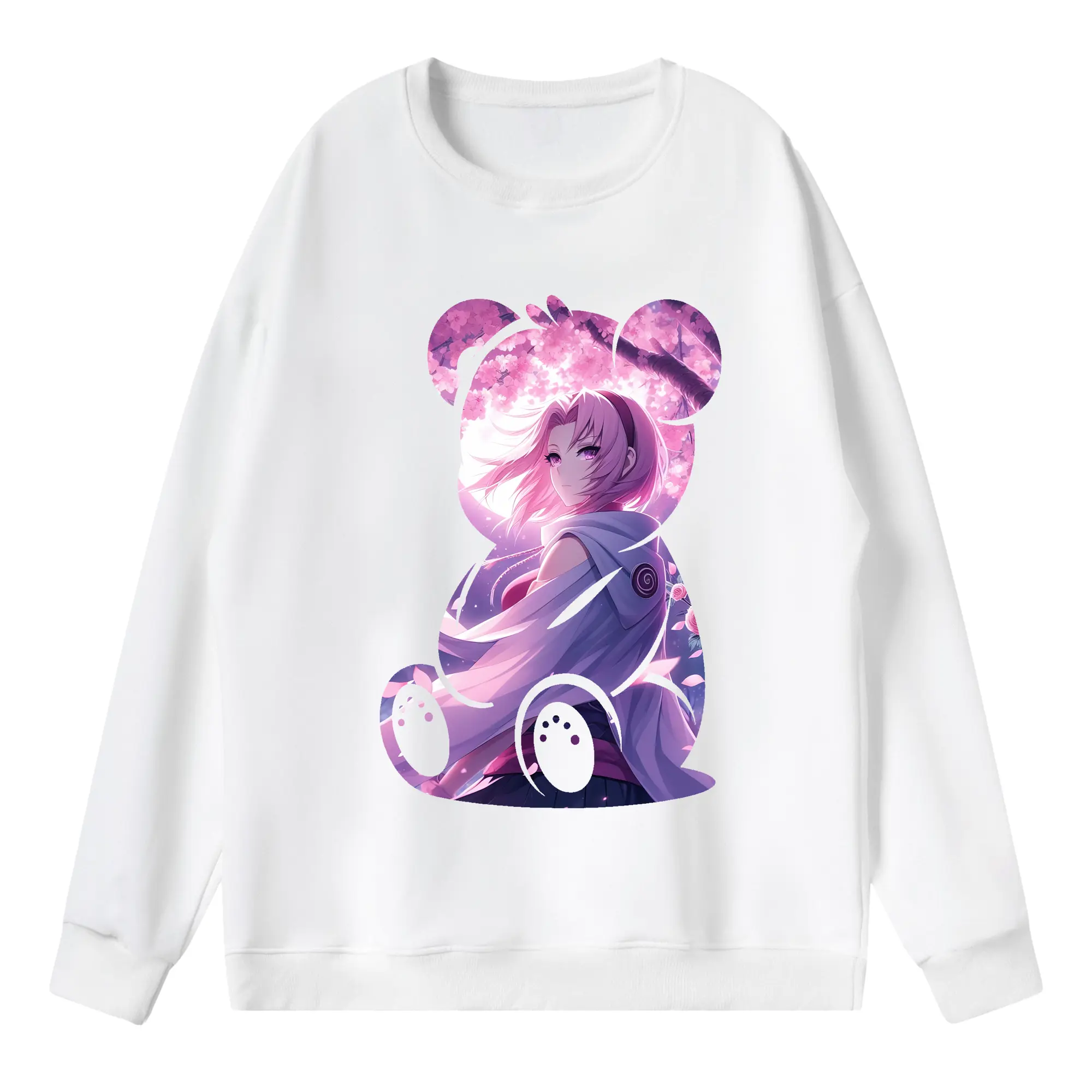 ナルト グッズ はるの さくら - 薄手 クルーネック スウェット 裏毛260g · ポリエステル 春秋向け カジュアル 男女兼用 · トレーナー デイリー スポーツ 散歩に最適