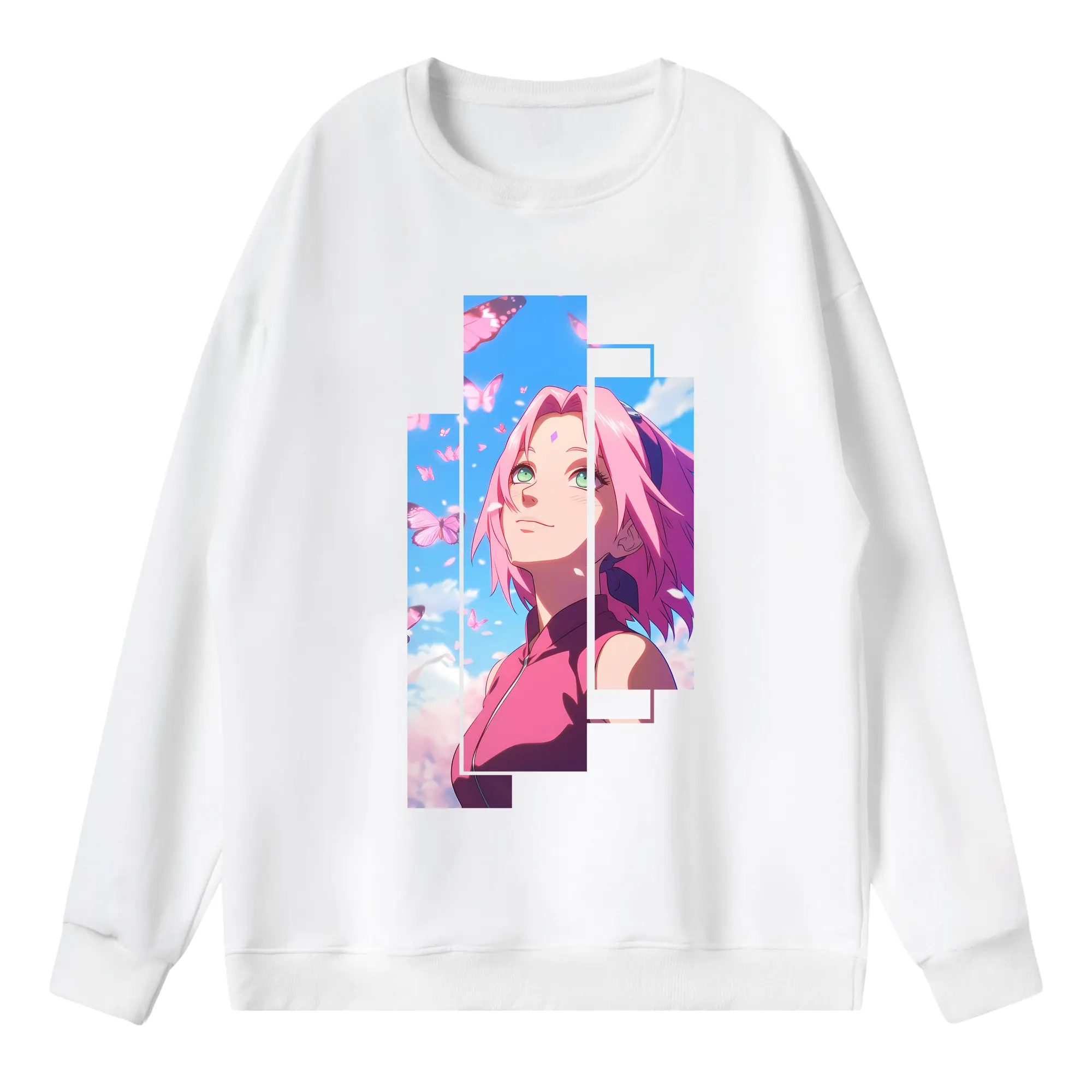 ナルト グッズ はるの さくら - 薄手 クルーネック スウェット 裏毛260g · ポリエステル 春秋向け カジュアル 男女兼用 · トレーナー デイリー スポーツ 散歩に最適