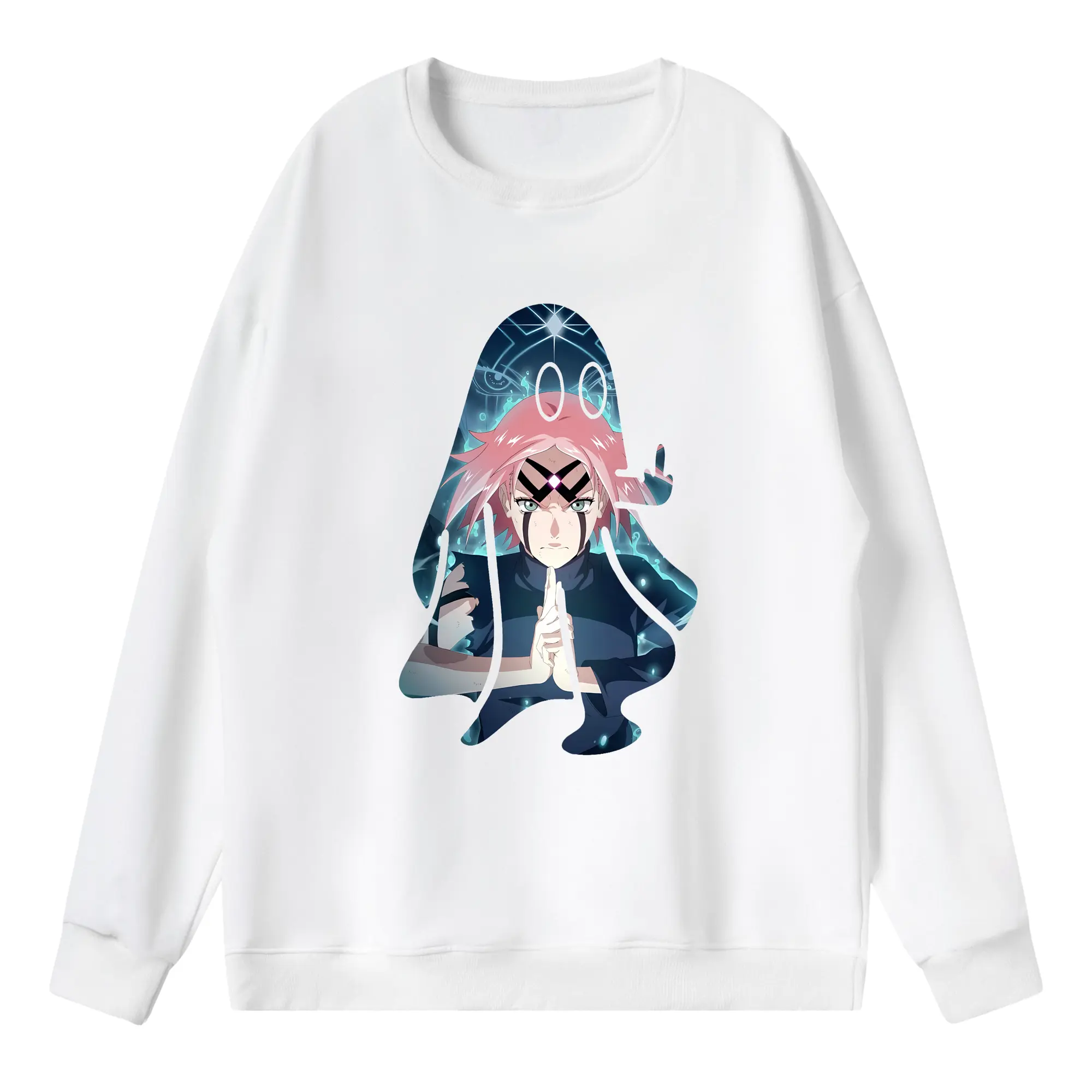 ナルト グッズ はるの さくら - 薄手 クルーネック スウェット 裏毛260g · ポリエステル 春秋向け カジュアル 男女兼用 · トレーナー デイリー スポーツ 散歩に最適