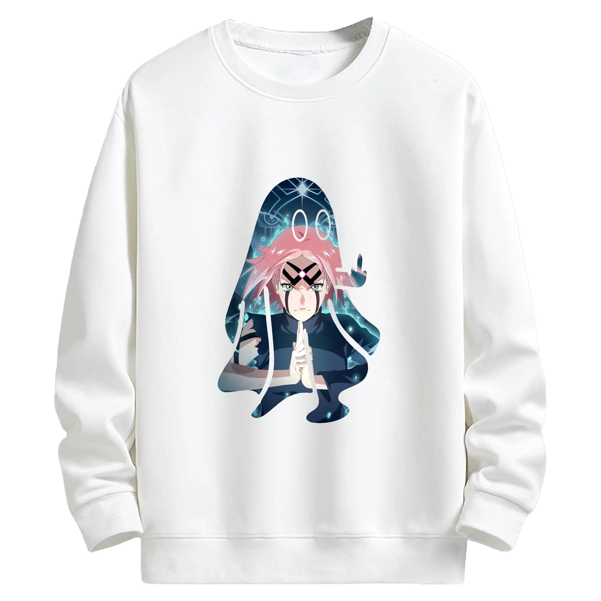 ナルト グッズ はるの さくら - キッズ クルーネックスウェットシャツ ・ フロントプリント ・ 綿80％ ポリエステル20％ ・ 快適 通学 スポーツ 日常使い お散歩用