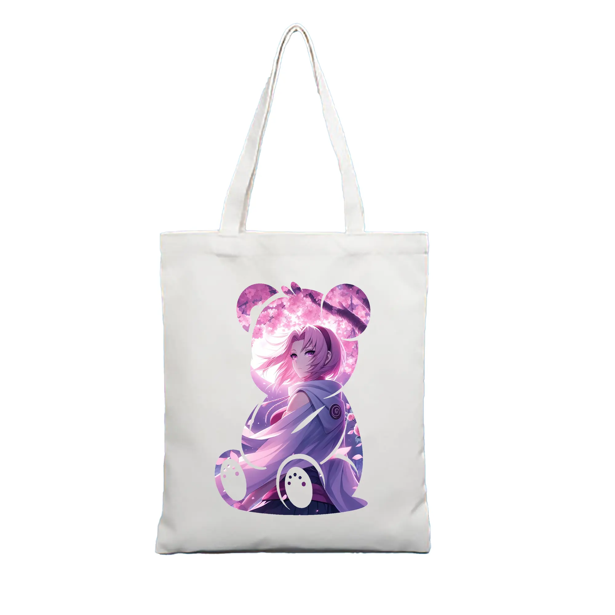 ナルト グッズ はるの さくら - 縦型キャンバス手提げバッグ（トートバッグ） ・ キャンバス素材 ・ ショッピング用 ・ 軽量 丈夫 お手入れ簡単