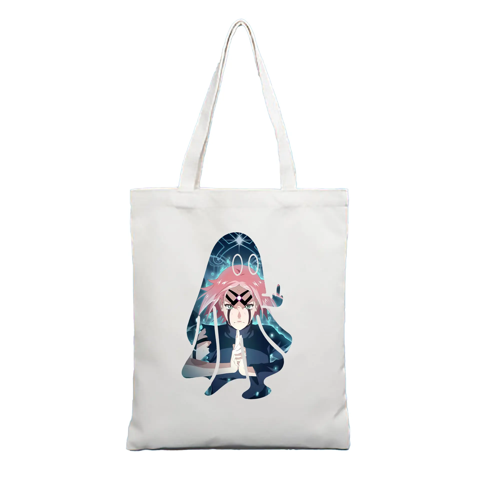 ナルト グッズ はるの さくら - 縦型キャンバス手提げバッグ（トートバッグ） ・ キャンバス素材 ・ ショッピング用 ・ 軽量 丈夫 お手入れ簡単